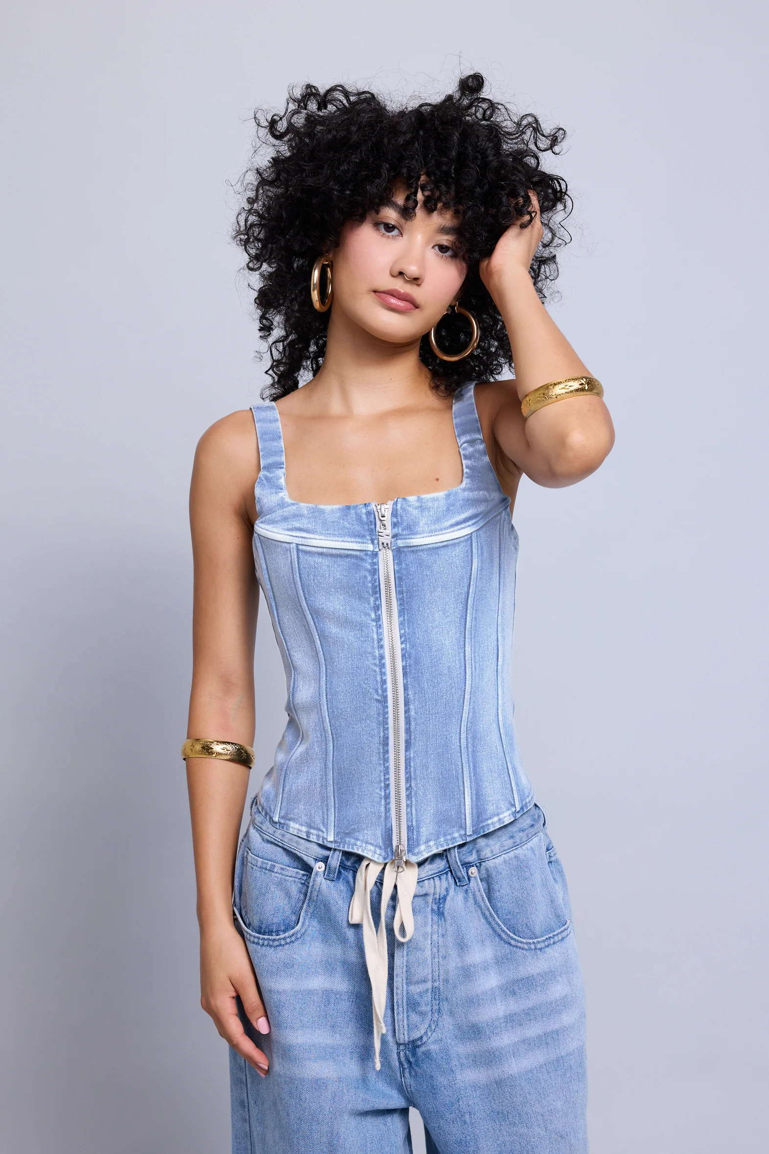 Classic Denim Corset Top - Image 2