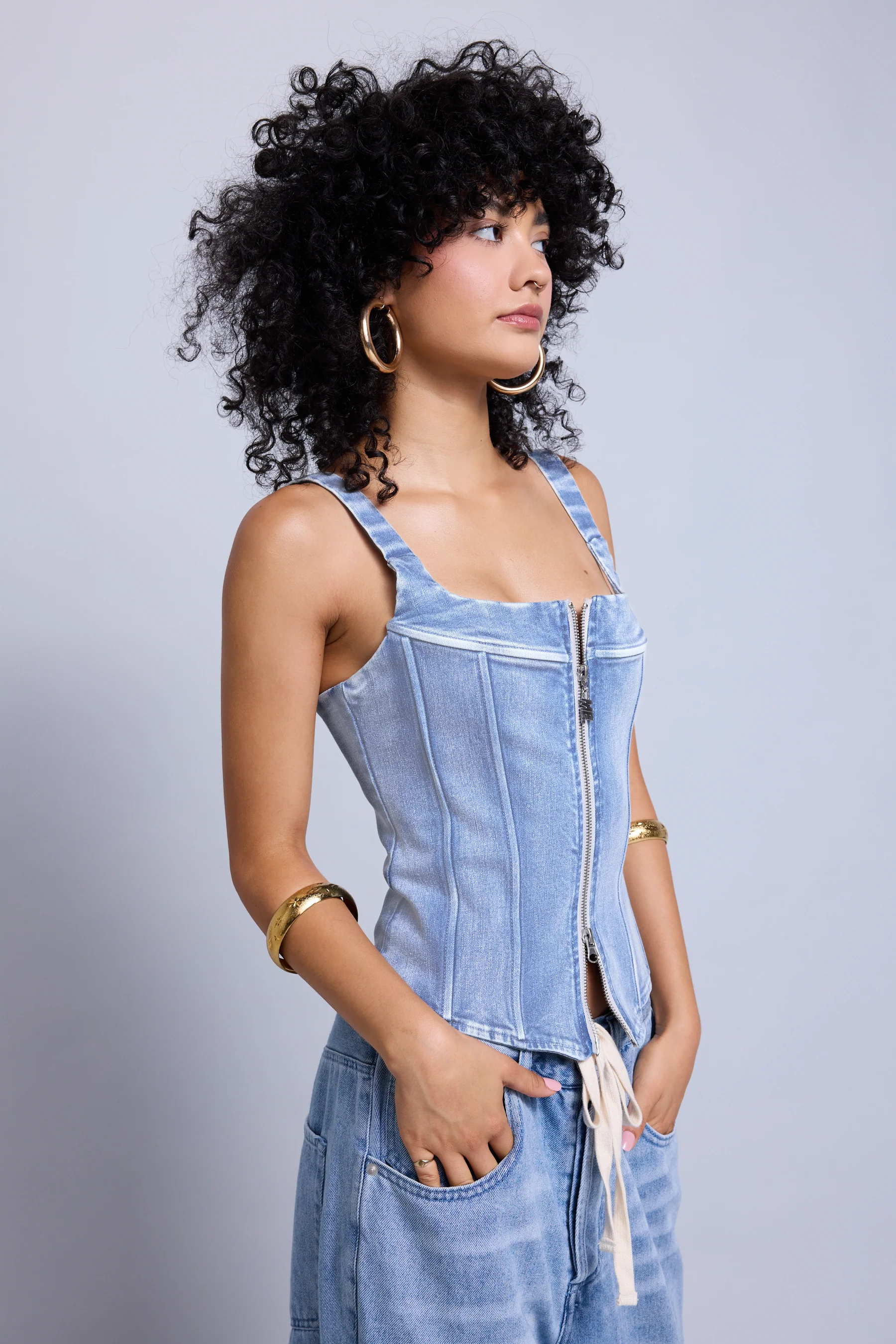 Classic Denim Corset Top - Image 4