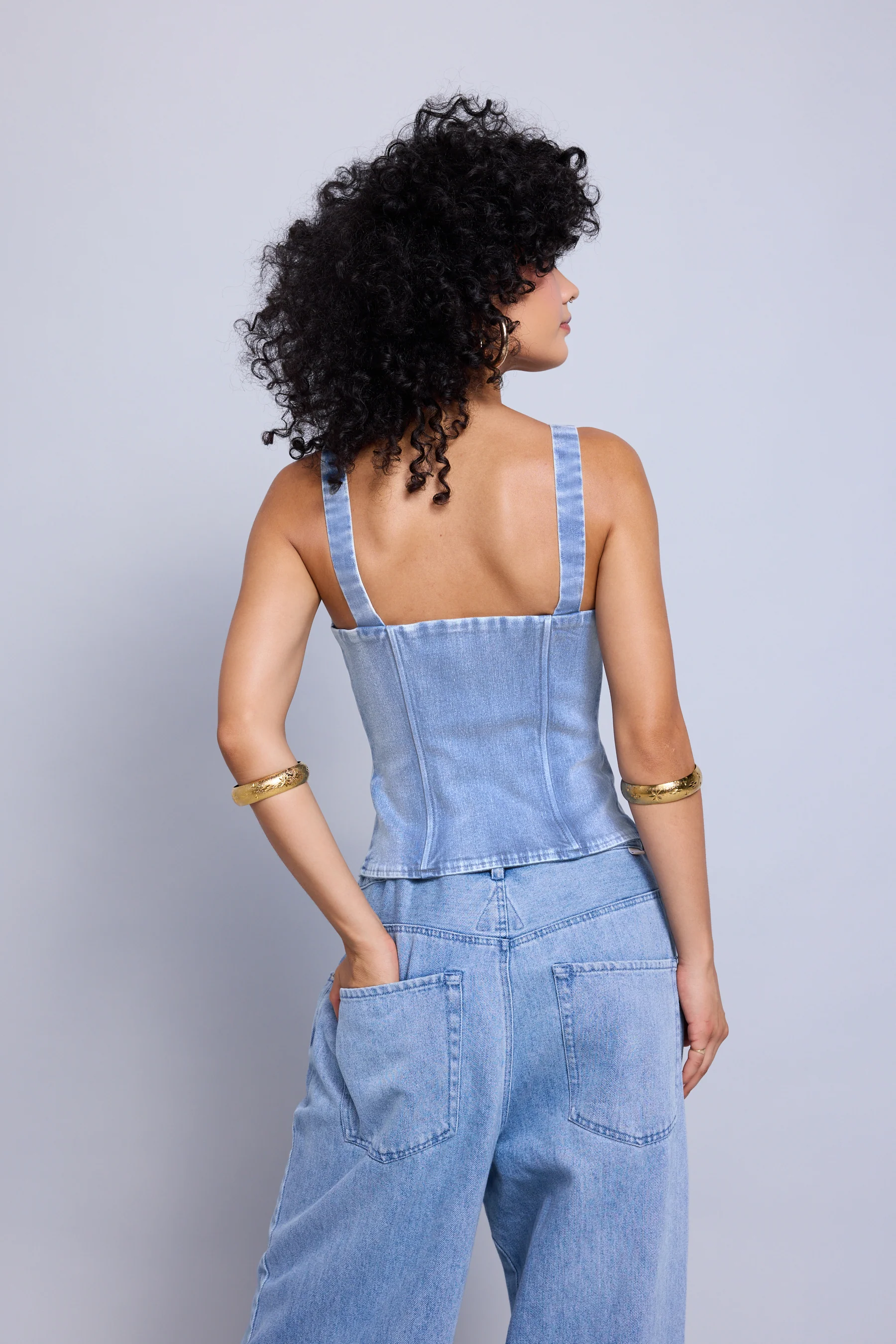 Classic Denim Corset Top - Image 5