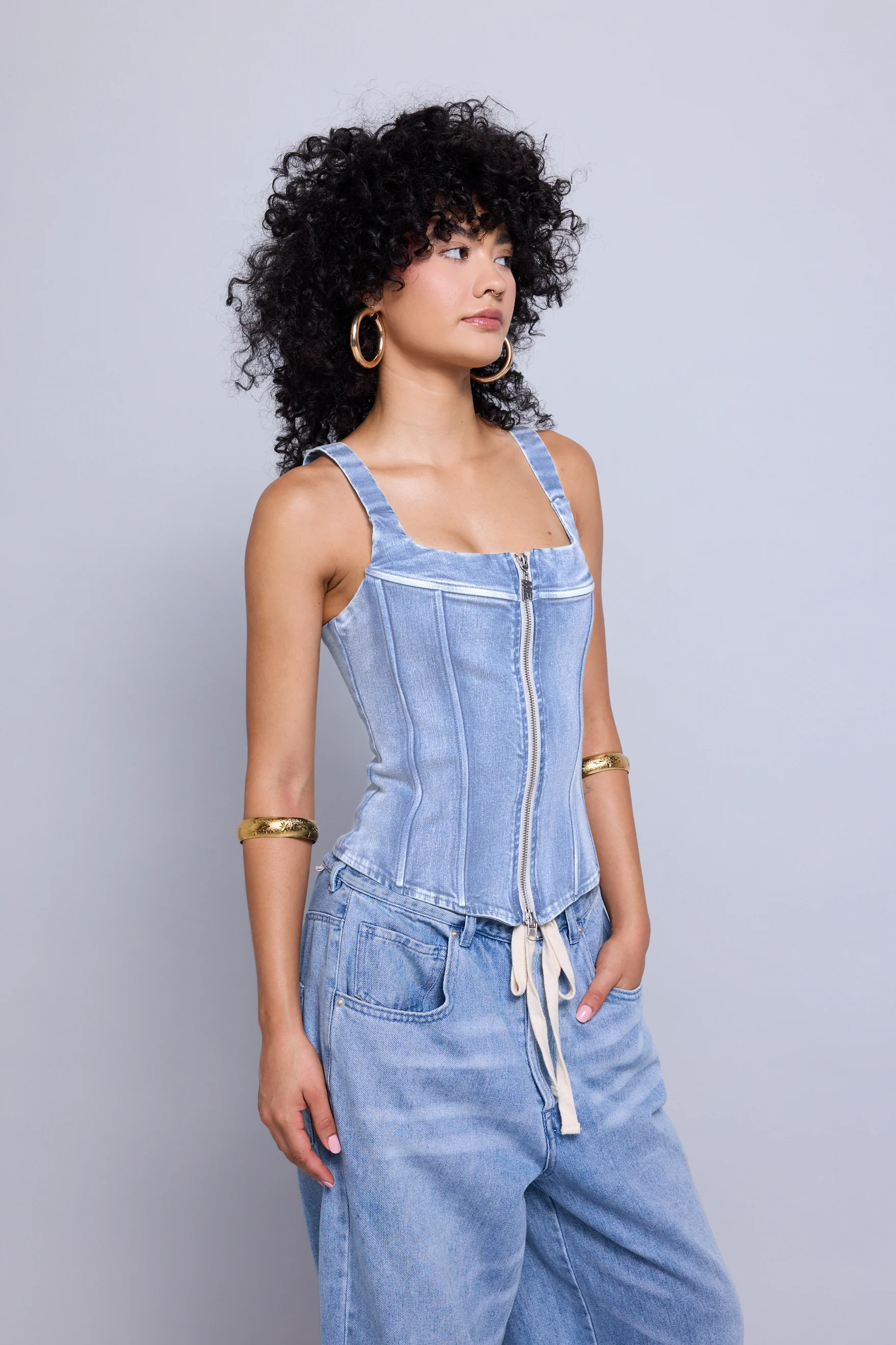 Classic Denim Corset Top - Image 6