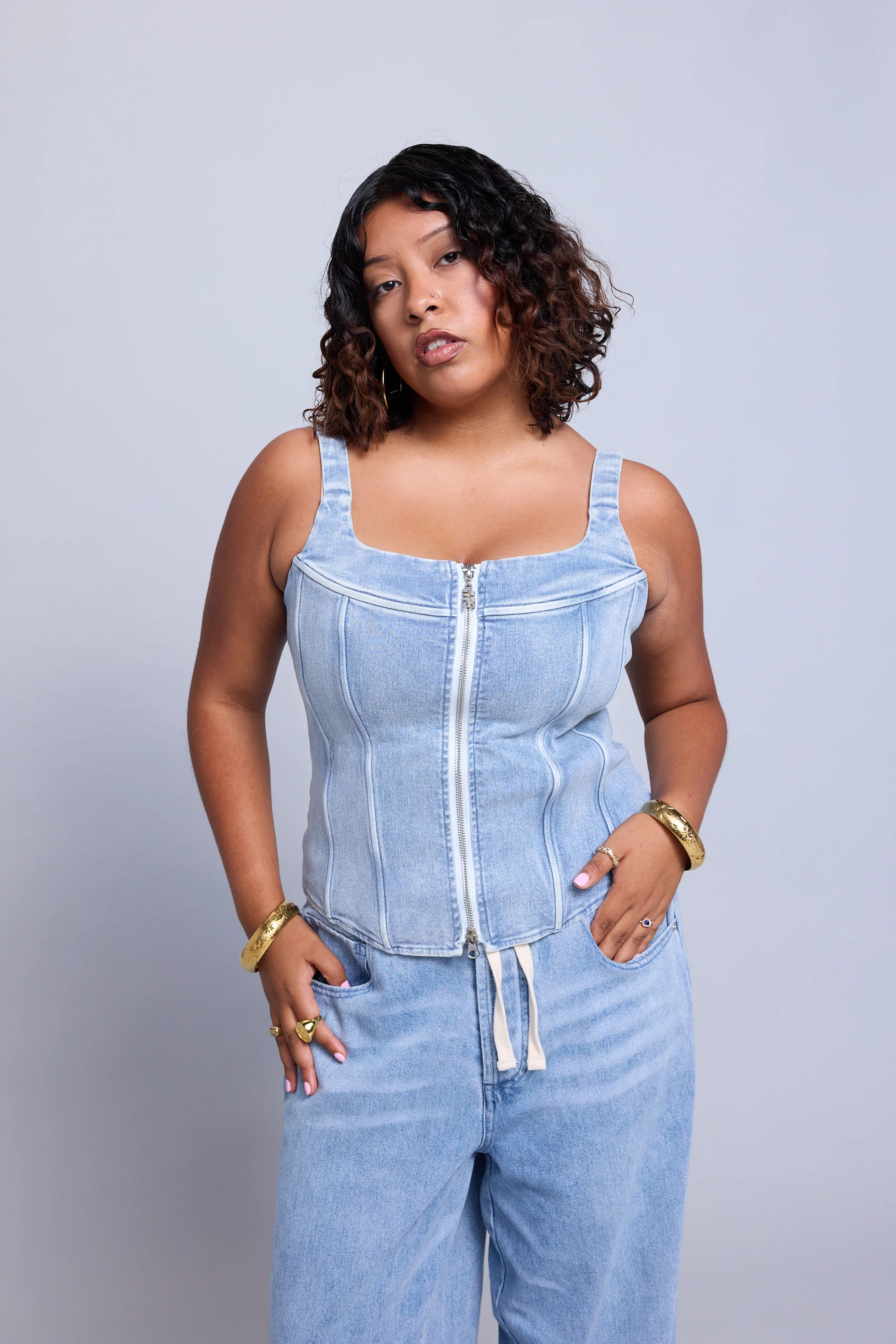 Classic Denim Corset Top - Image 8