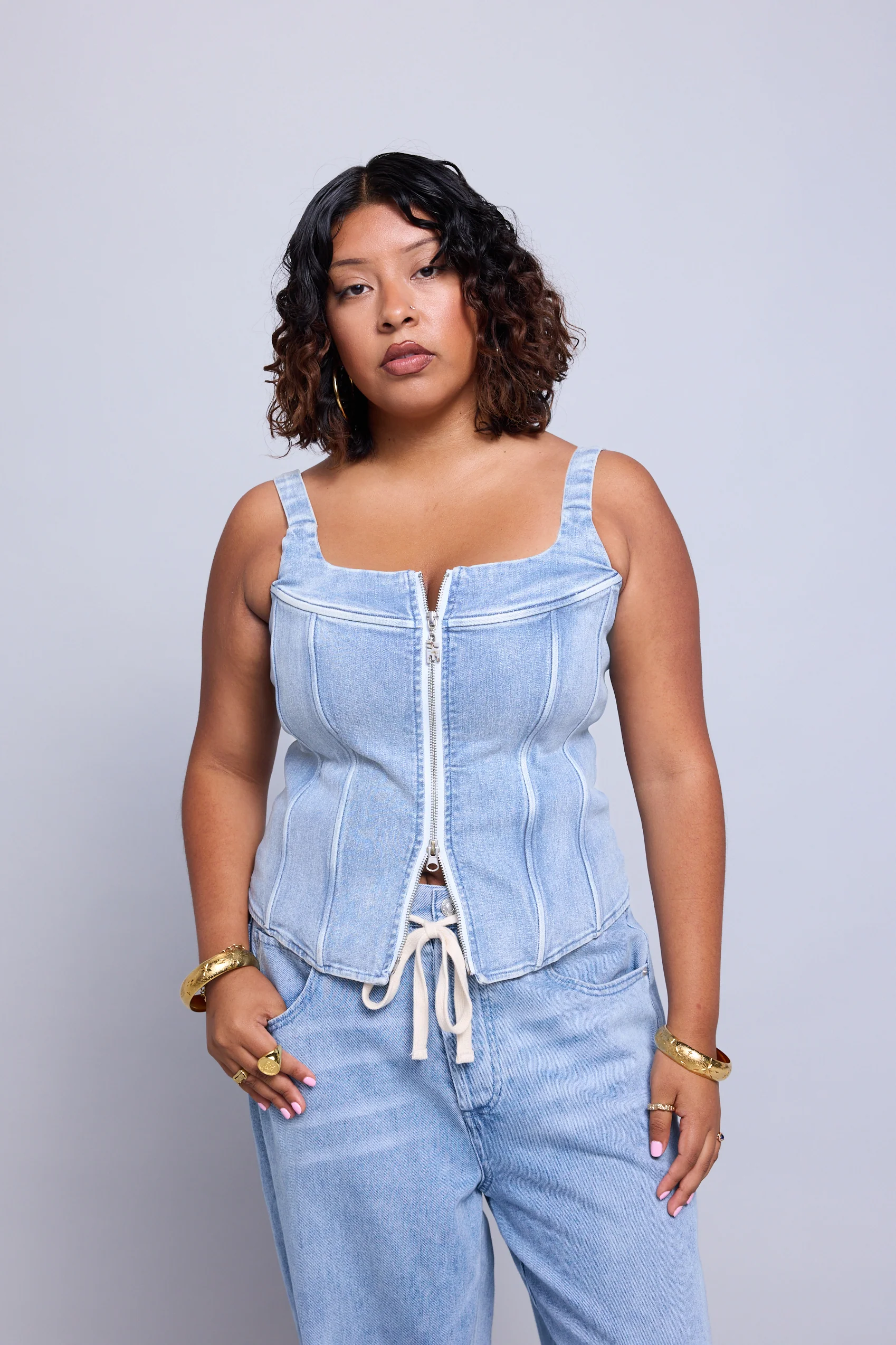 Classic Denim Corset Top - Image 9
