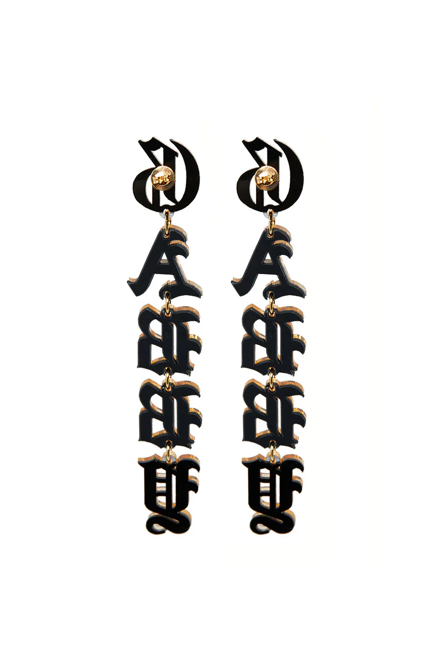 Custom Old English Drop Earrings - Image 6