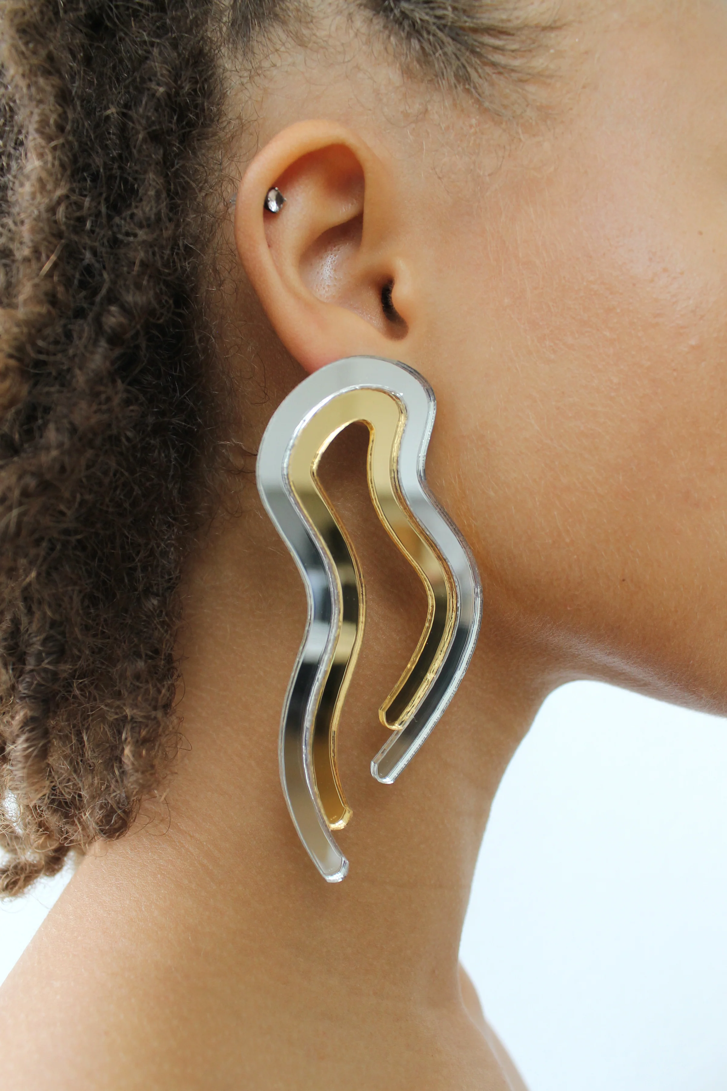 Diba Earrings - Chrome - Image 3