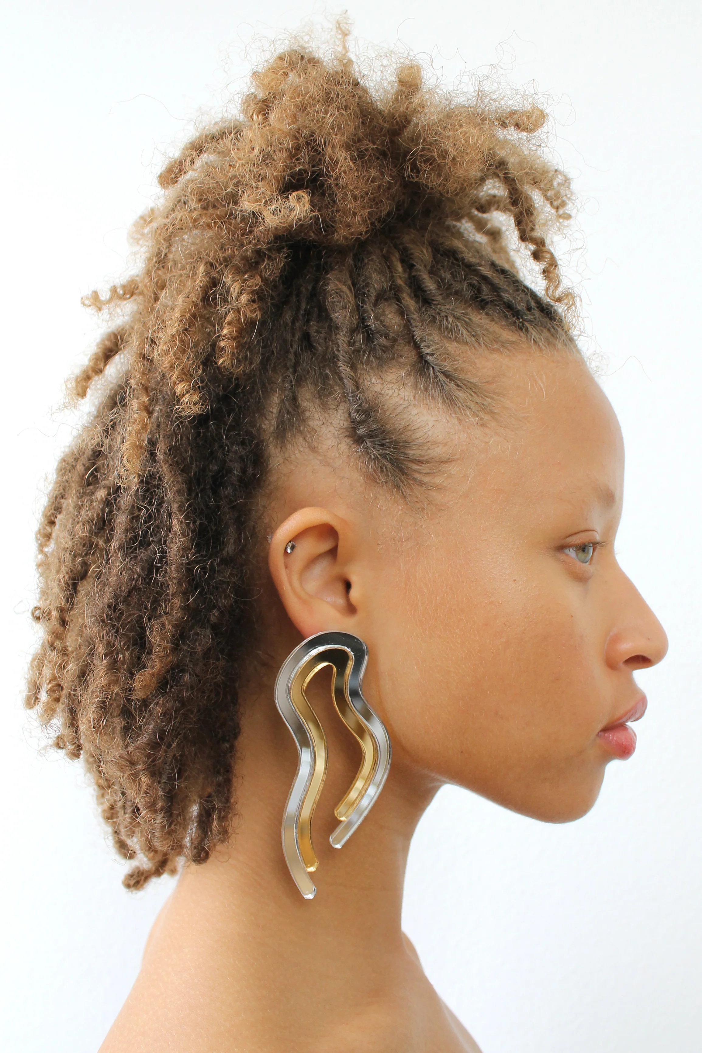 Diba Earrings - Chrome - Image 4