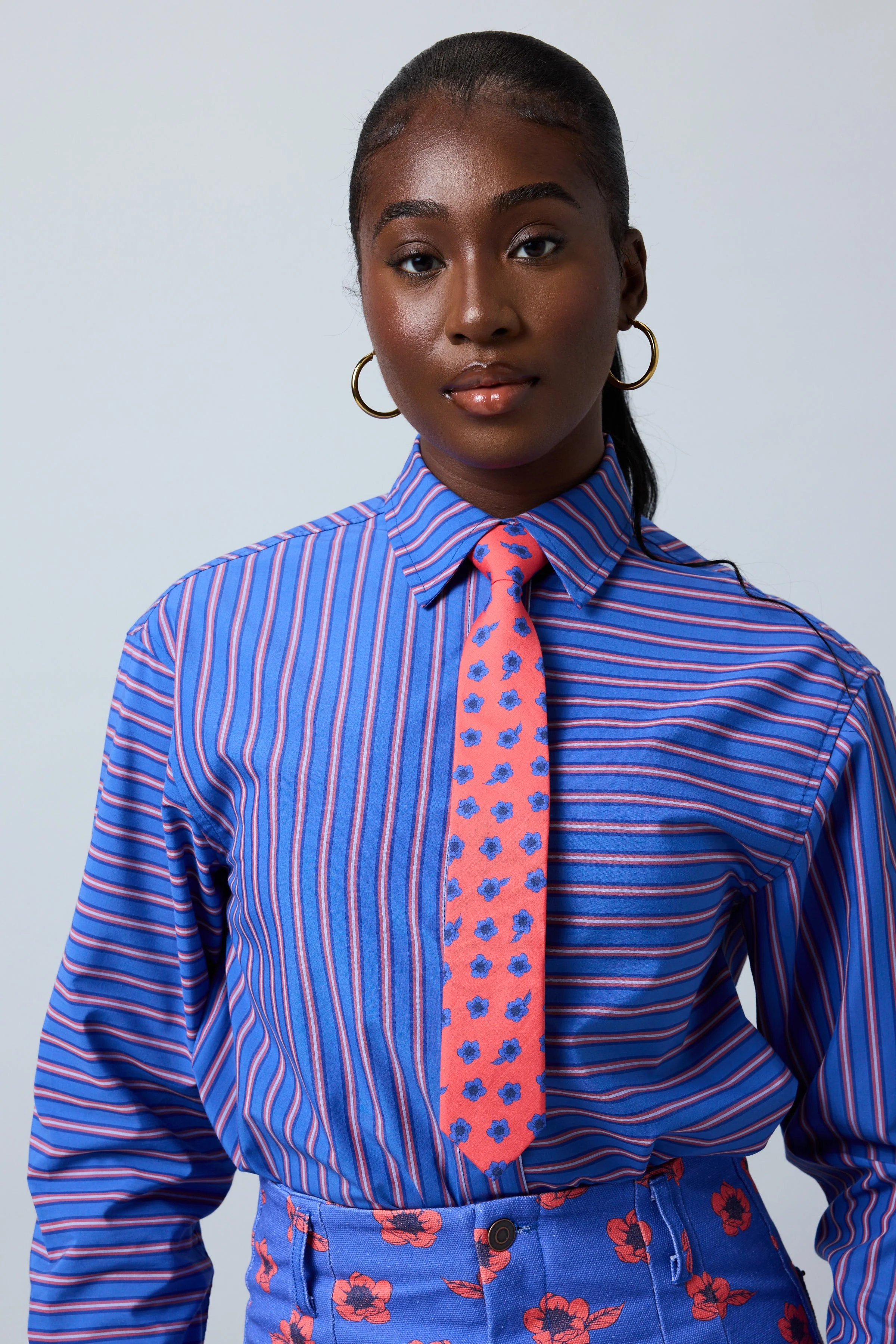 Divine Stripes Button Up with Tie - Image 4