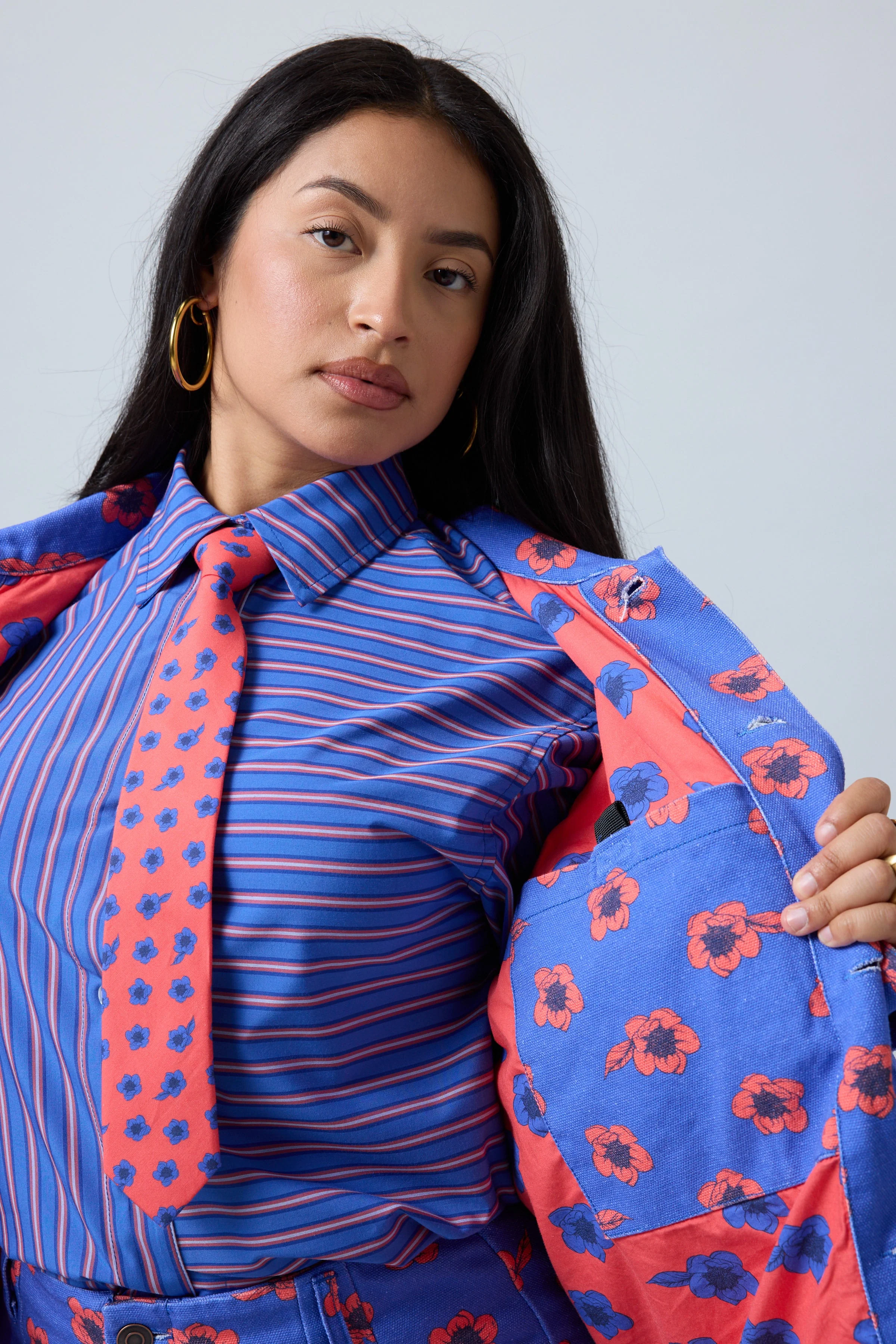 Divine Stripes Button Up with Tie - Image 8