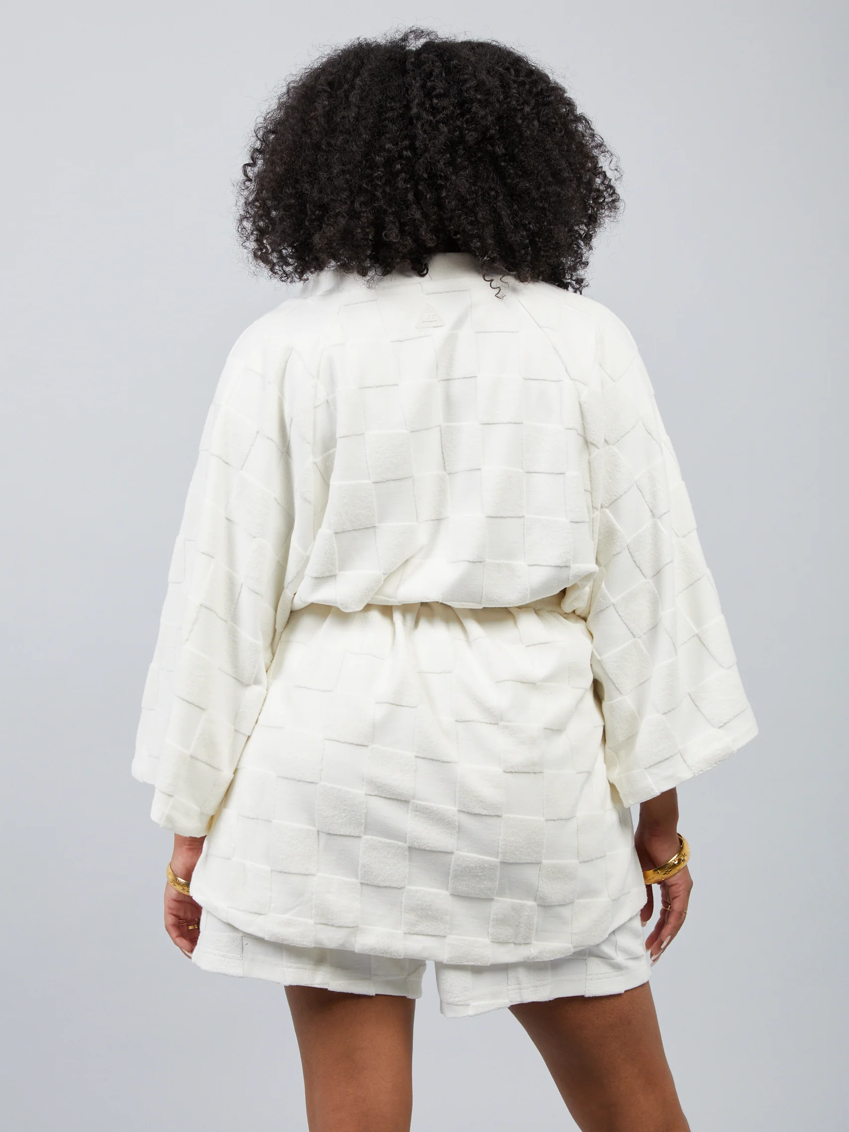 Estelle Terrycloth Check Robe - Butter - Image 7