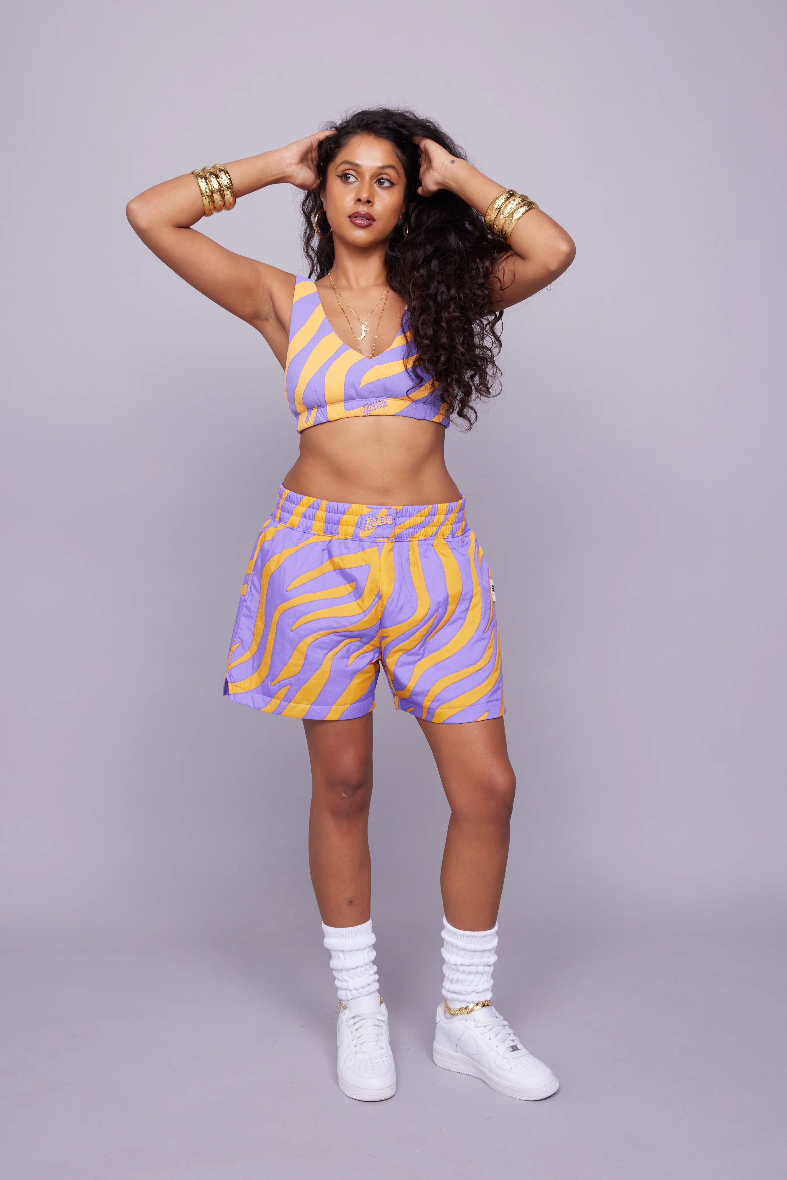 Lakers Nylon Quilted Puffer Short - Image 2