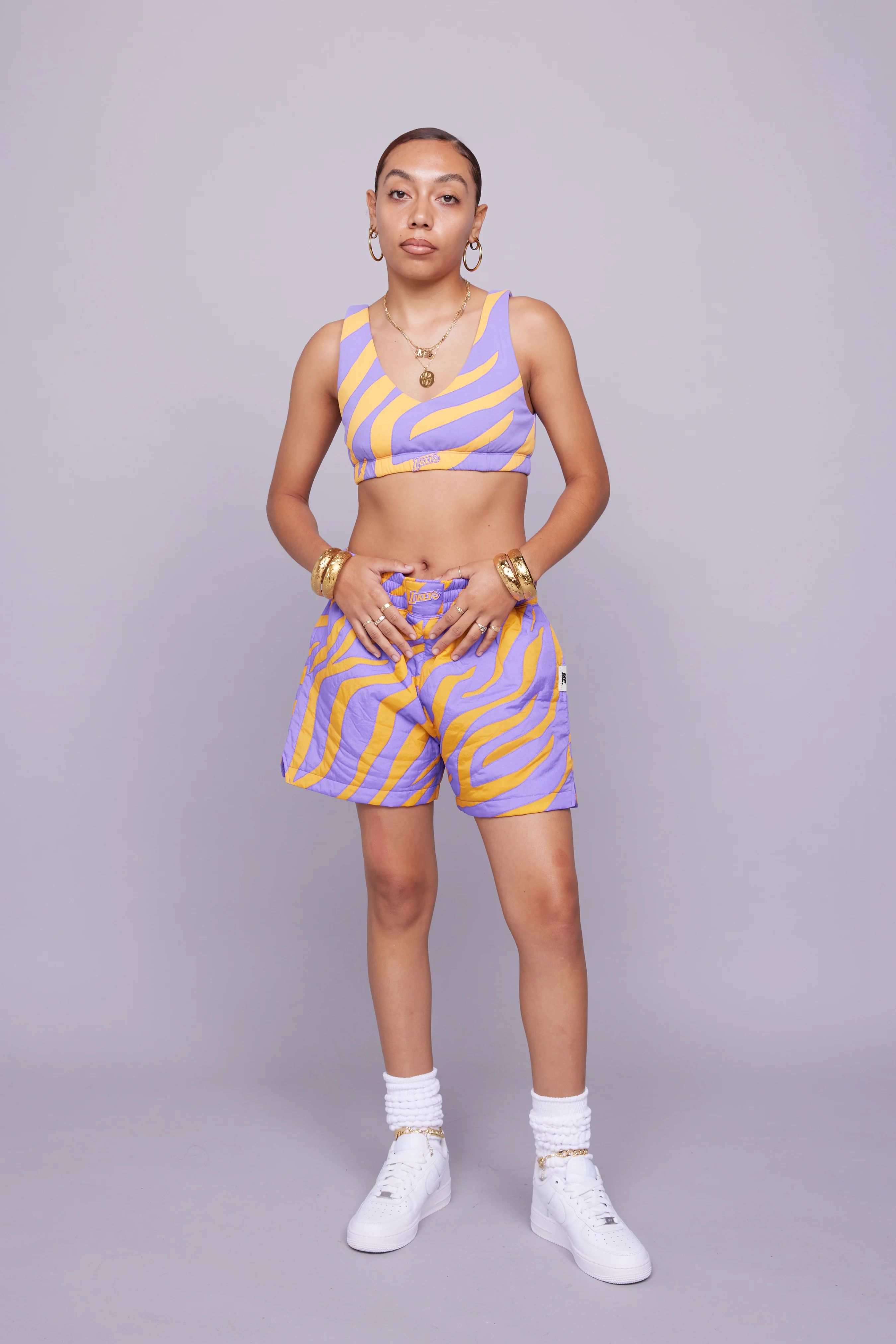 Lakers Nylon Quilted Puffer Short - Image 6