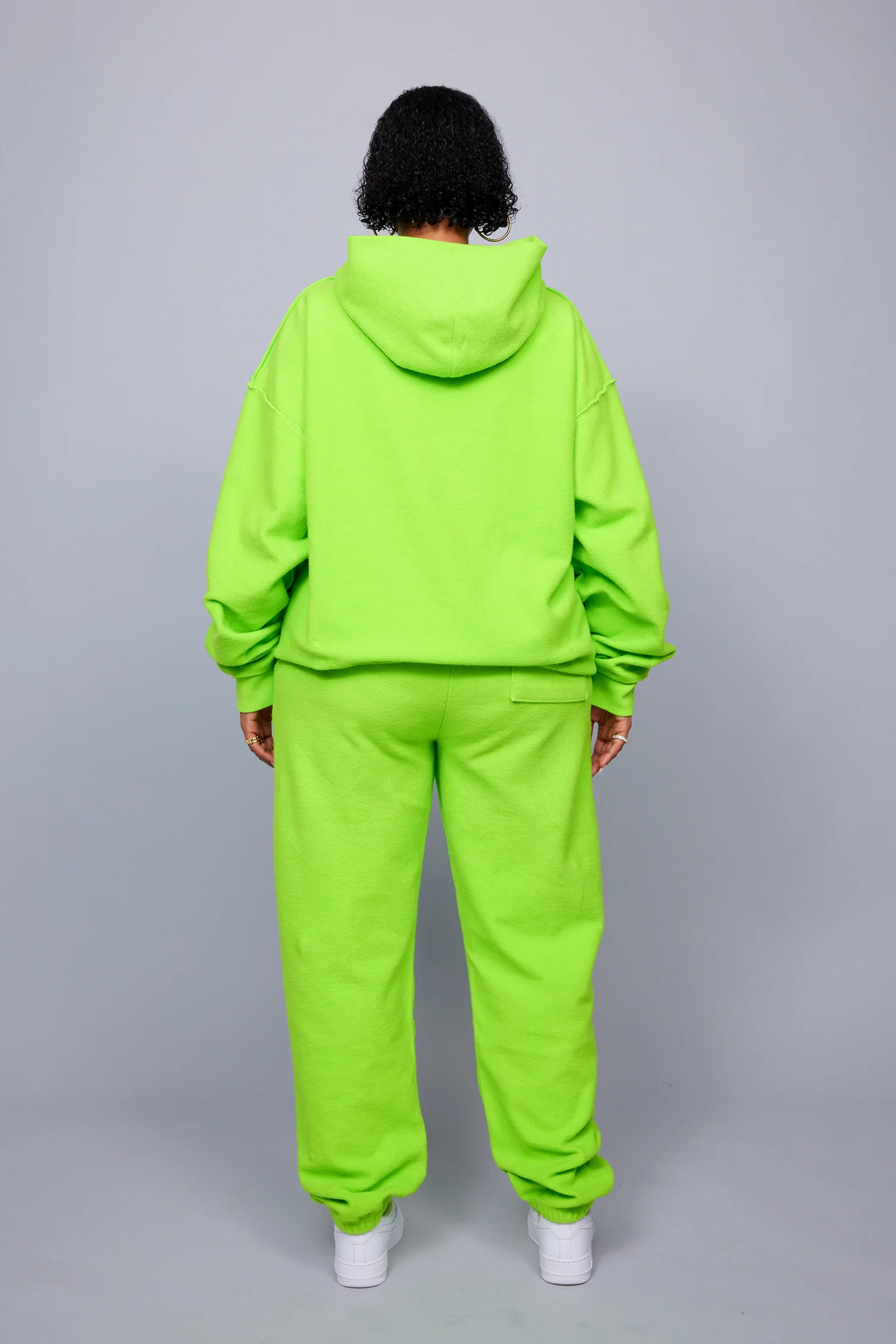 ME. Reverse Brushed Hoodie - Acid Lime - Image 4