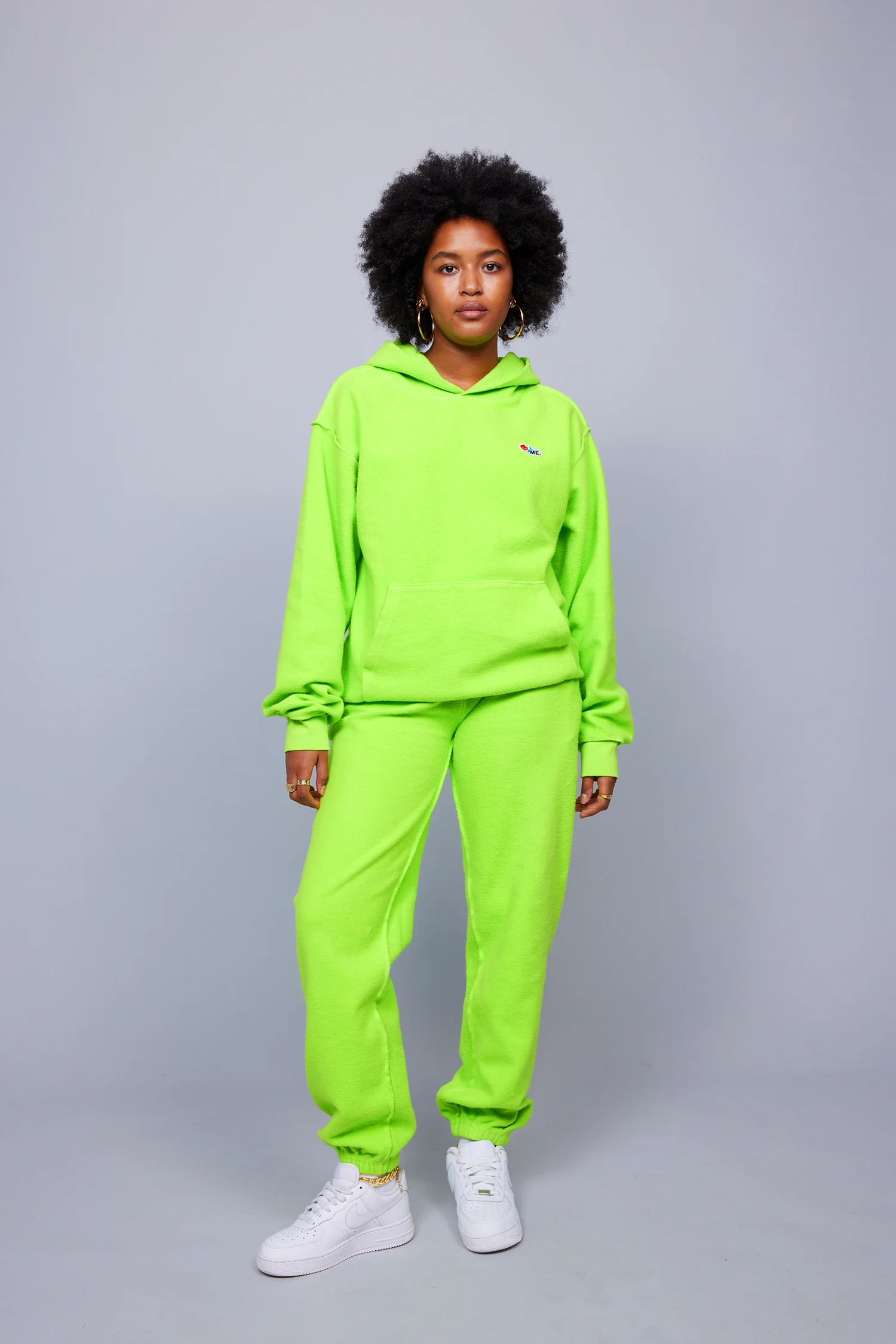 ME. Reverse Brushed Hoodie - Acid Lime - Image 6