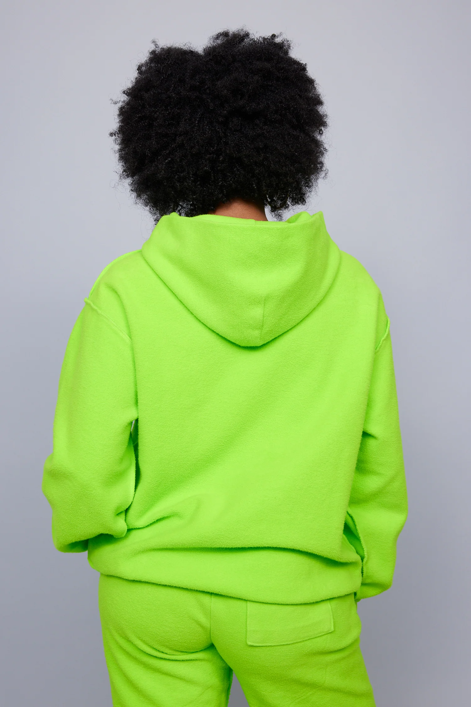 ME. Reverse Brushed Hoodie - Acid Lime - Image 8