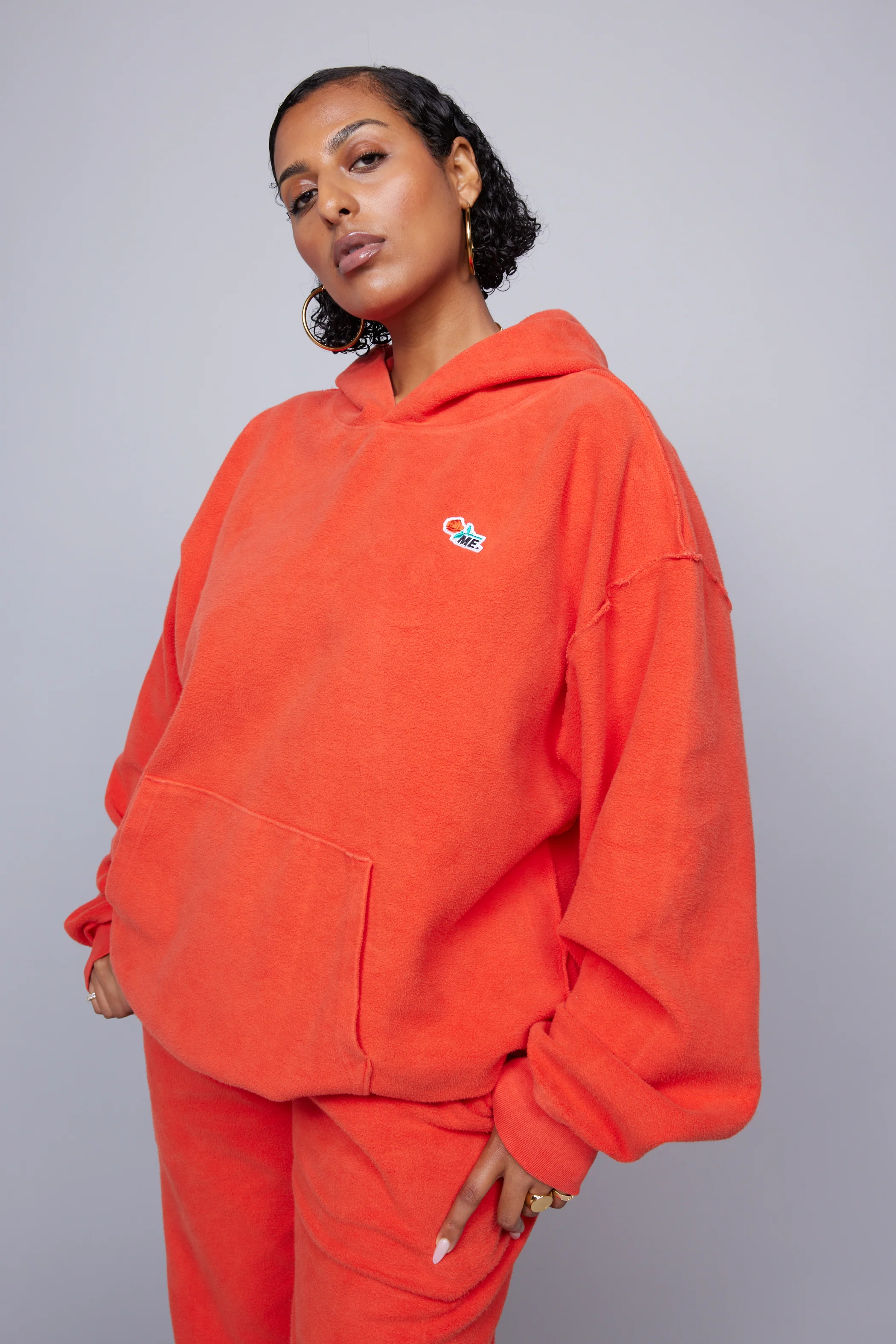 ME. Reverse Brushed Hoodie - Blood Orange - Image 11