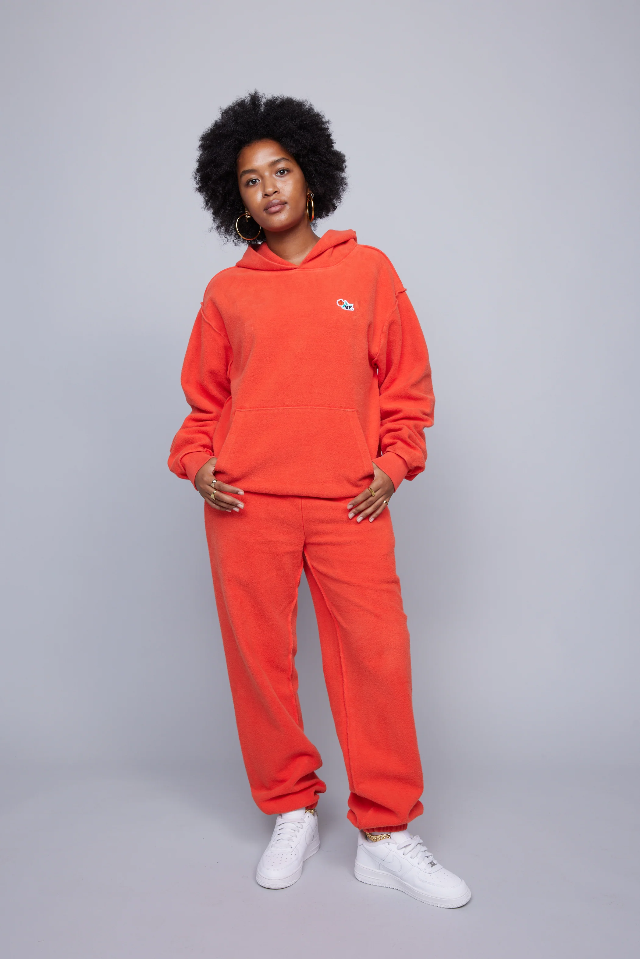 ME. Reverse Brushed Hoodie - Blood Orange - Image 3