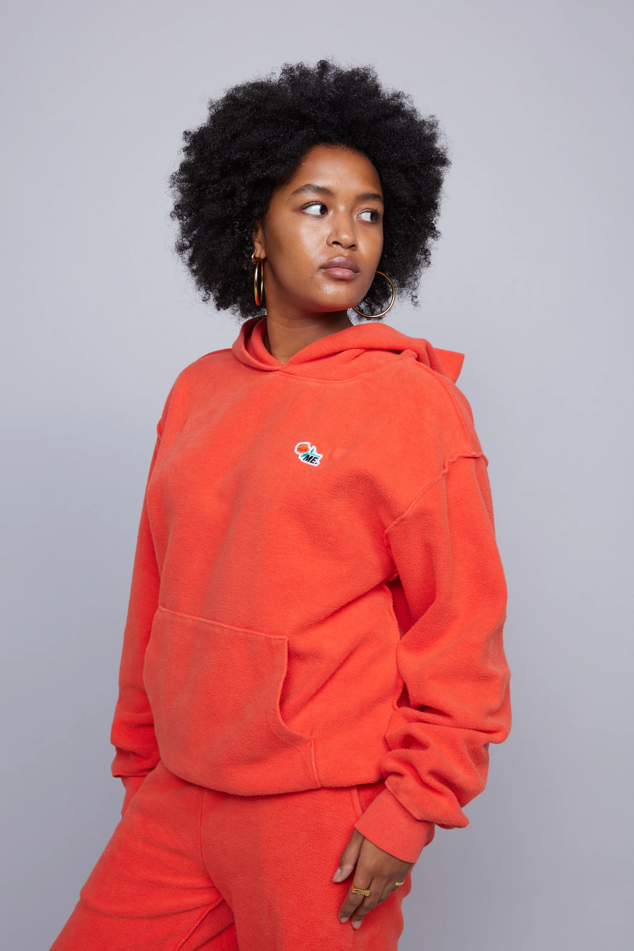 ME. Reverse Brushed Hoodie - Blood Orange - Image 5