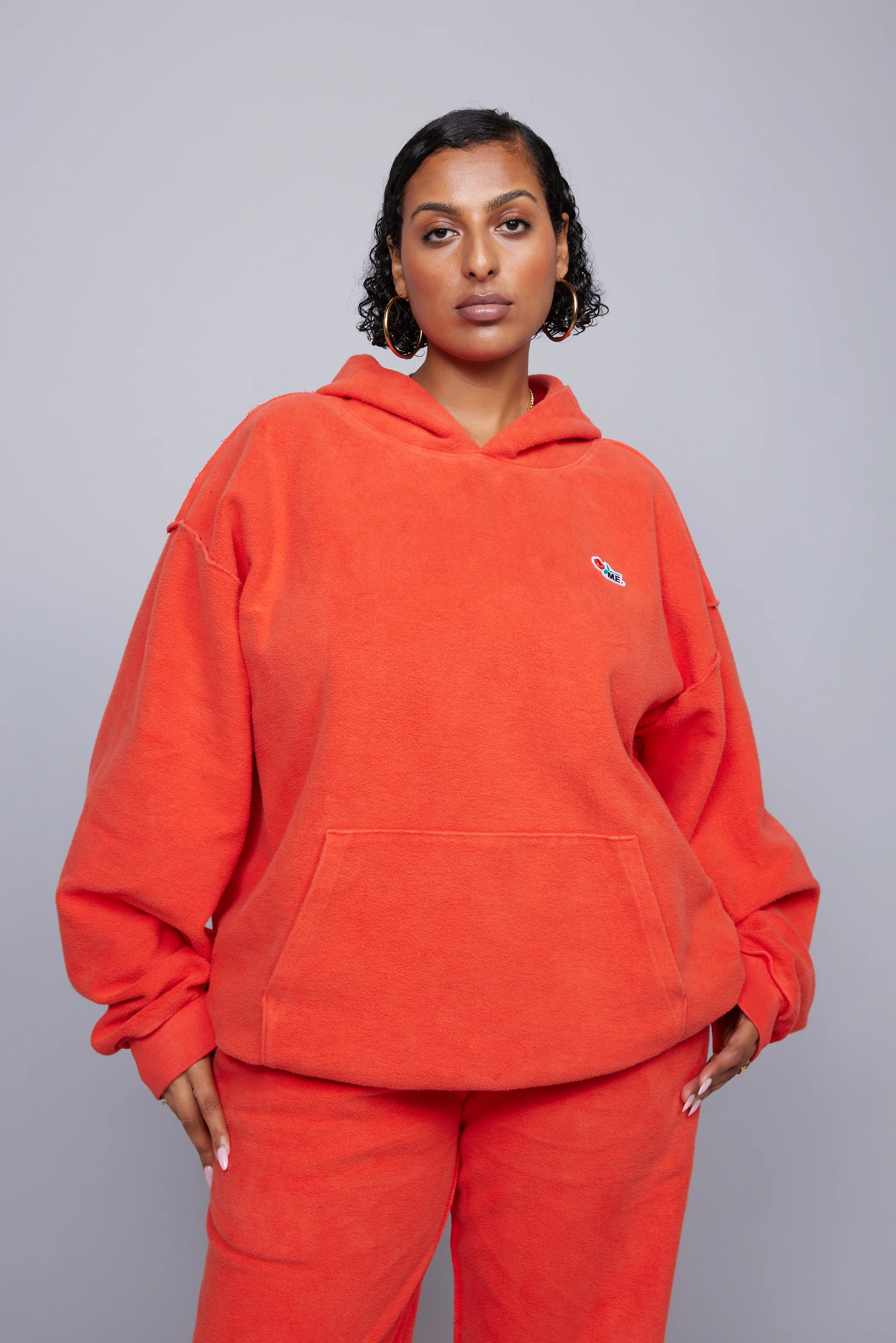 ME. Reverse Brushed Hoodie - Blood Orange - Image 9