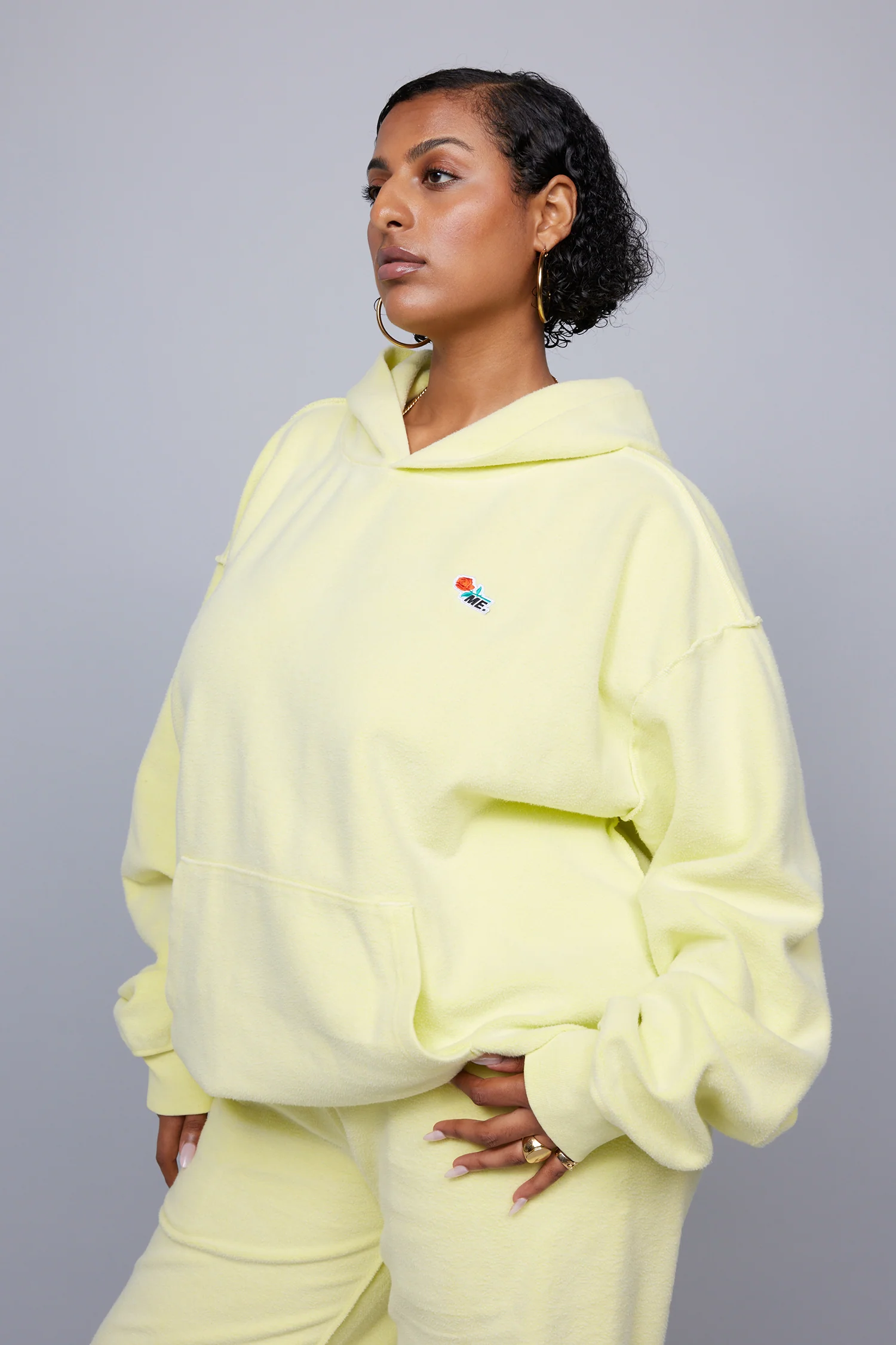 ME. Reverse Brushed Hoodie - Lemon Zest - Image 4