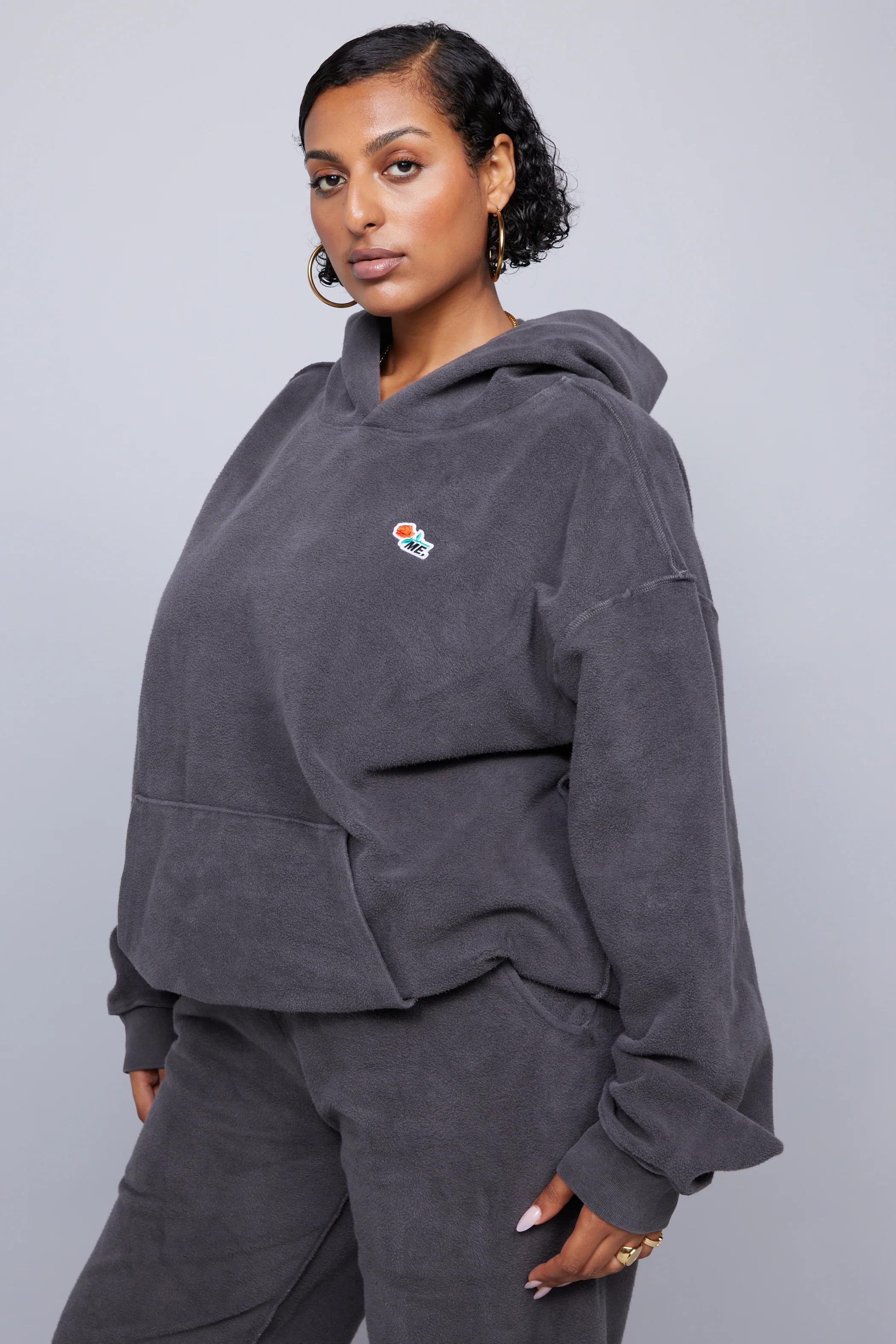 ME. Reverse Brushed Hoodie - Vintage Black - Image 11