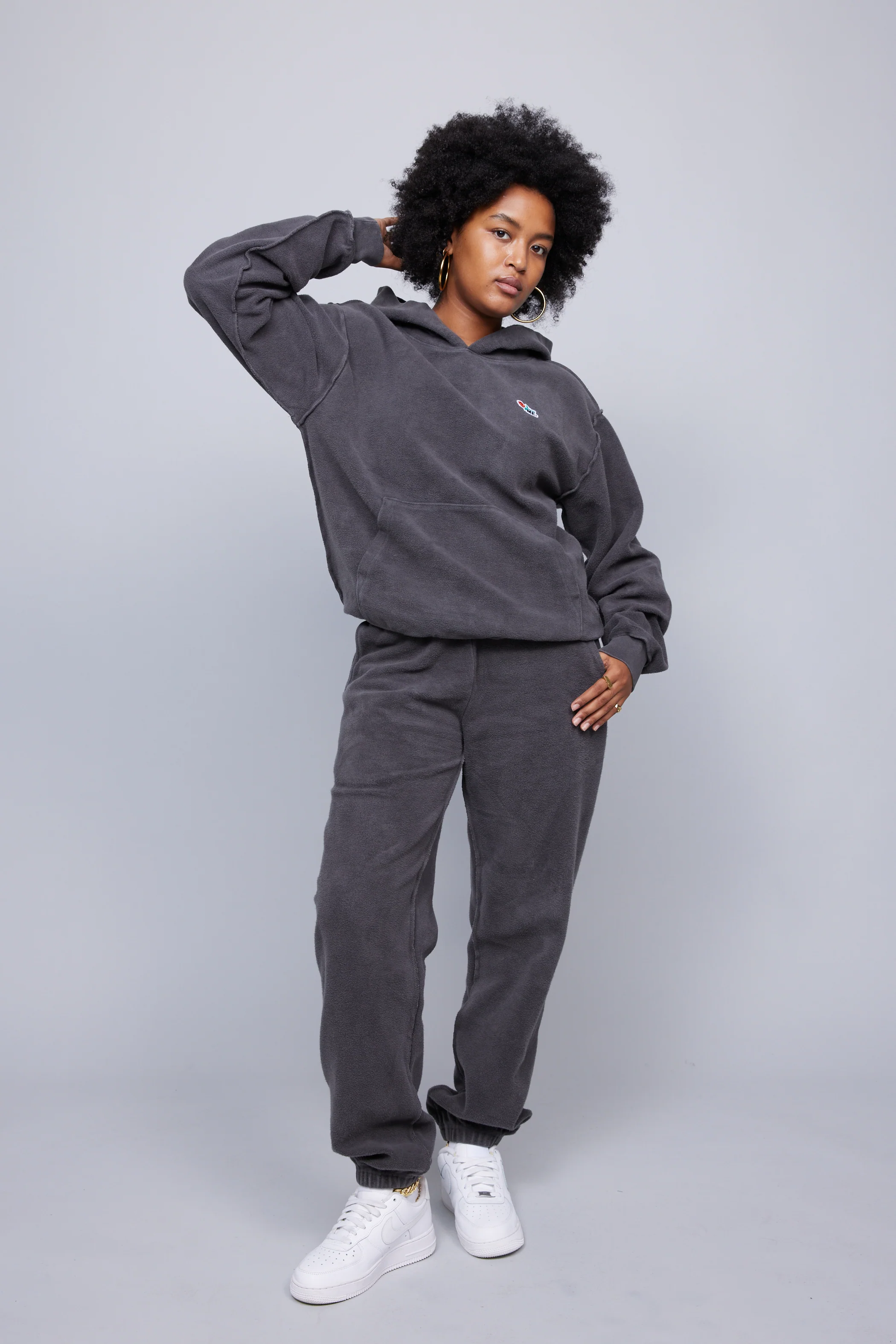 ME. Reverse Brushed Hoodie - Vintage Black - Image 5