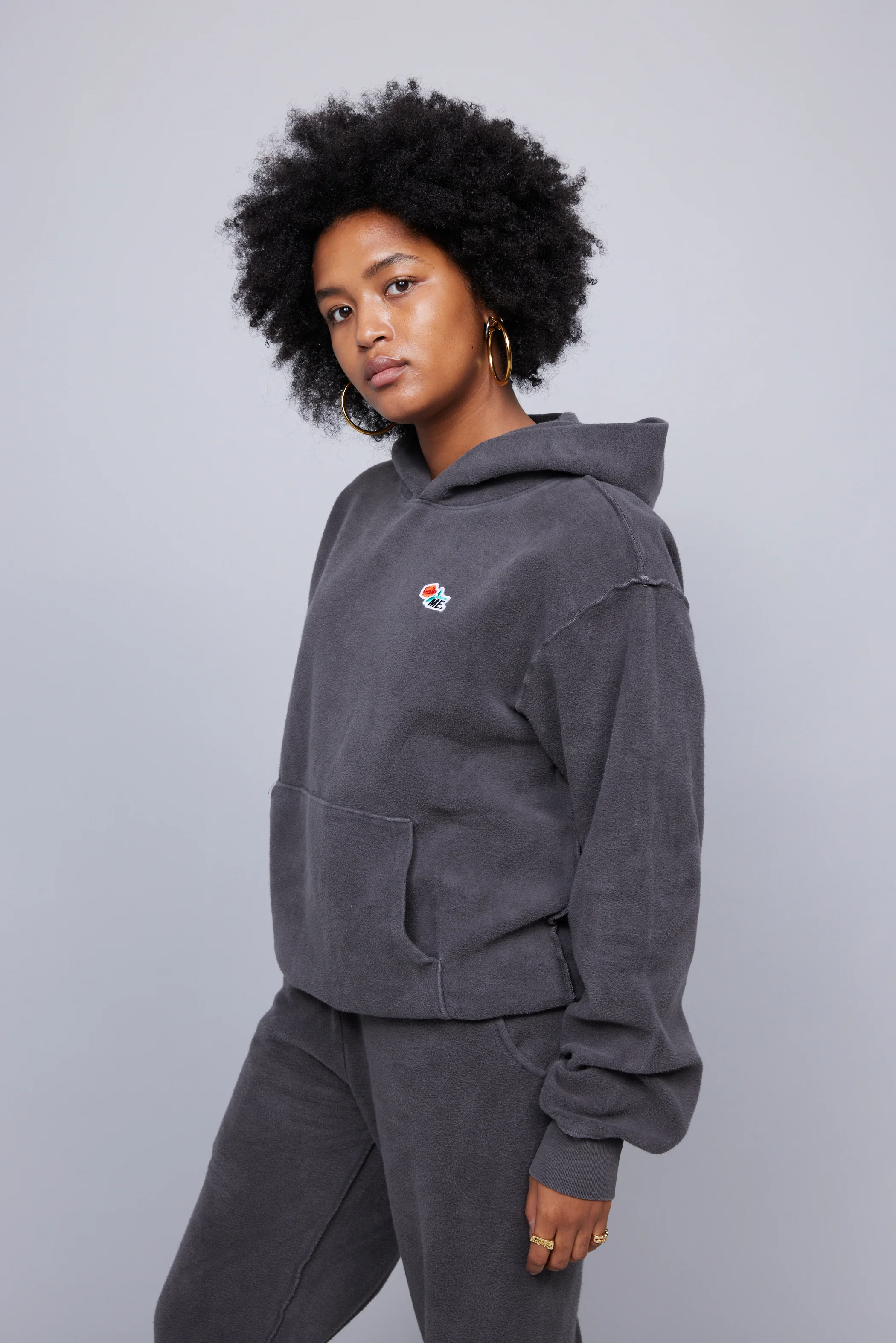 ME. Reverse Brushed Hoodie - Vintage Black - Image 6
