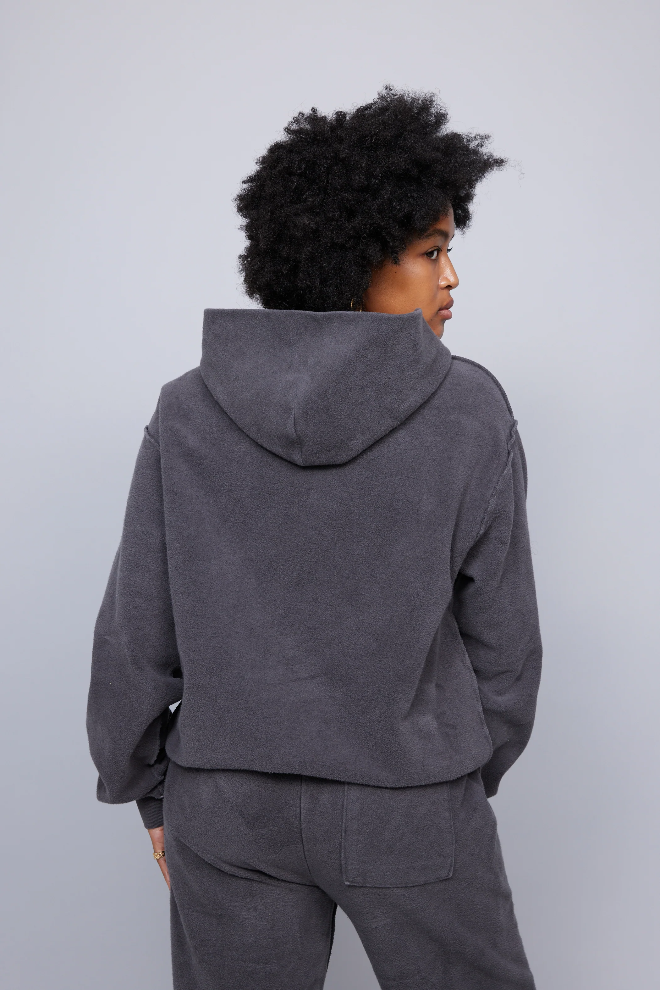 ME. Reverse Brushed Hoodie - Vintage Black - Image 7