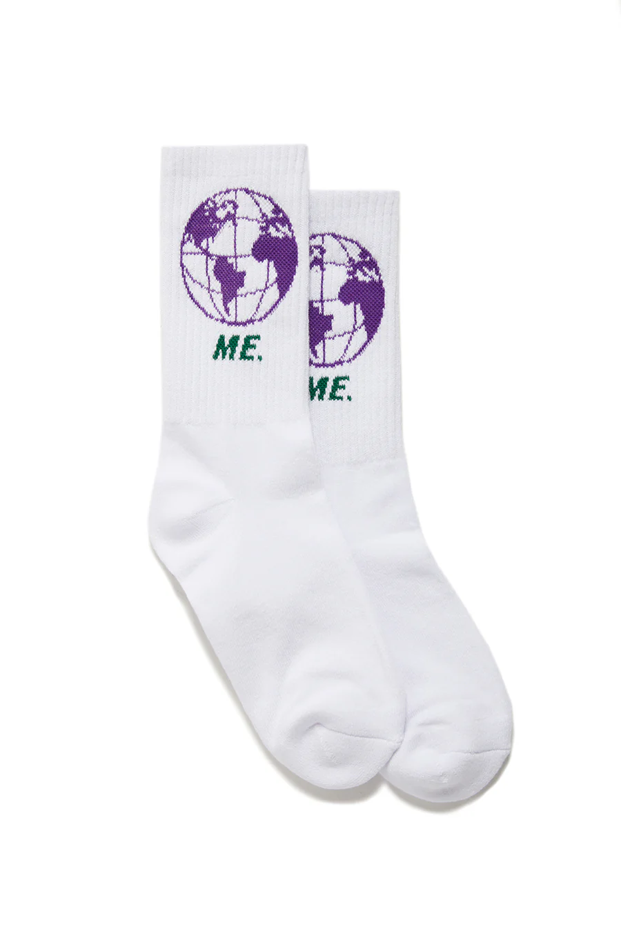 ME. Worldwide Socks - White