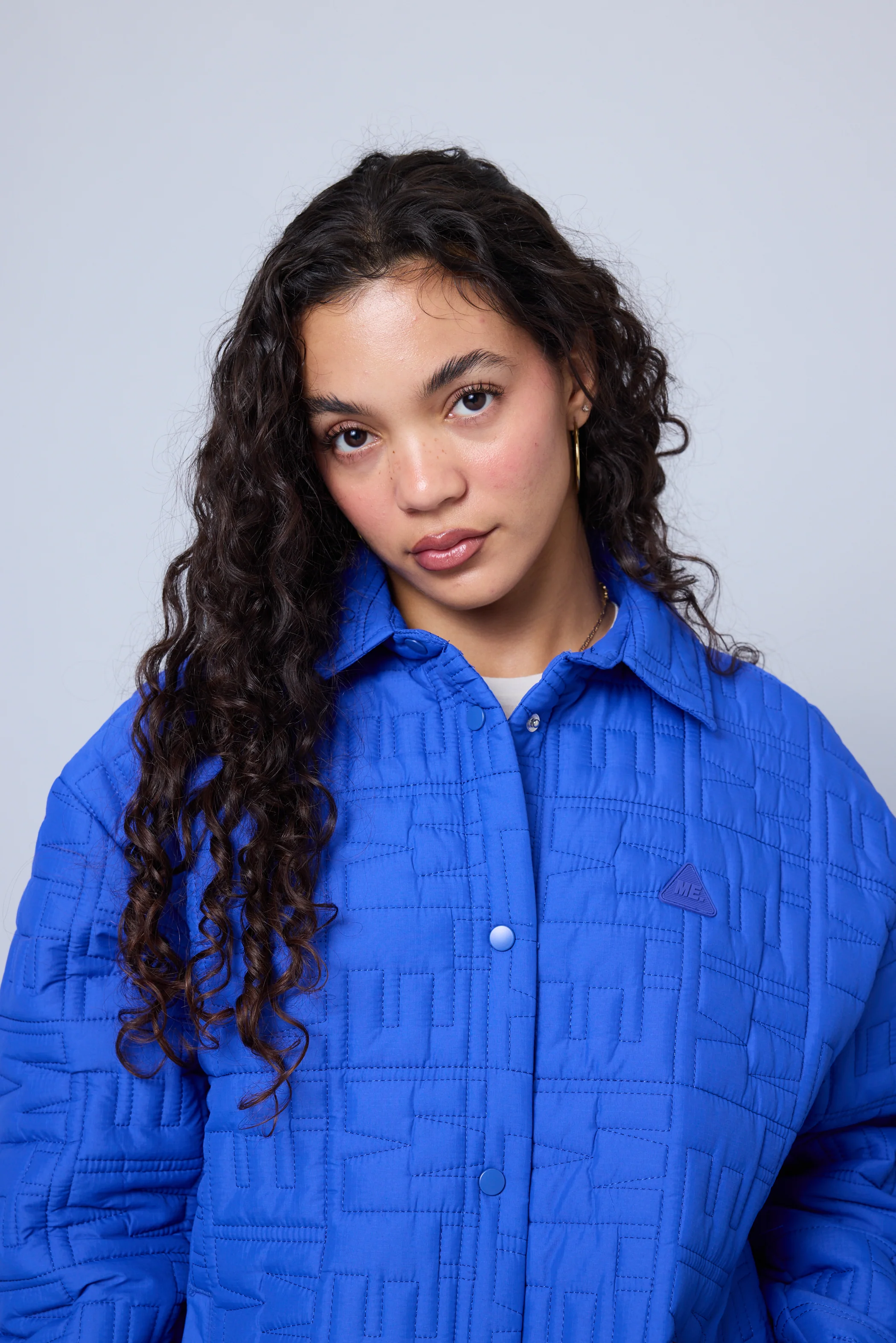 Monogram Quilted Puff Shacket - Cobalt - Image 12