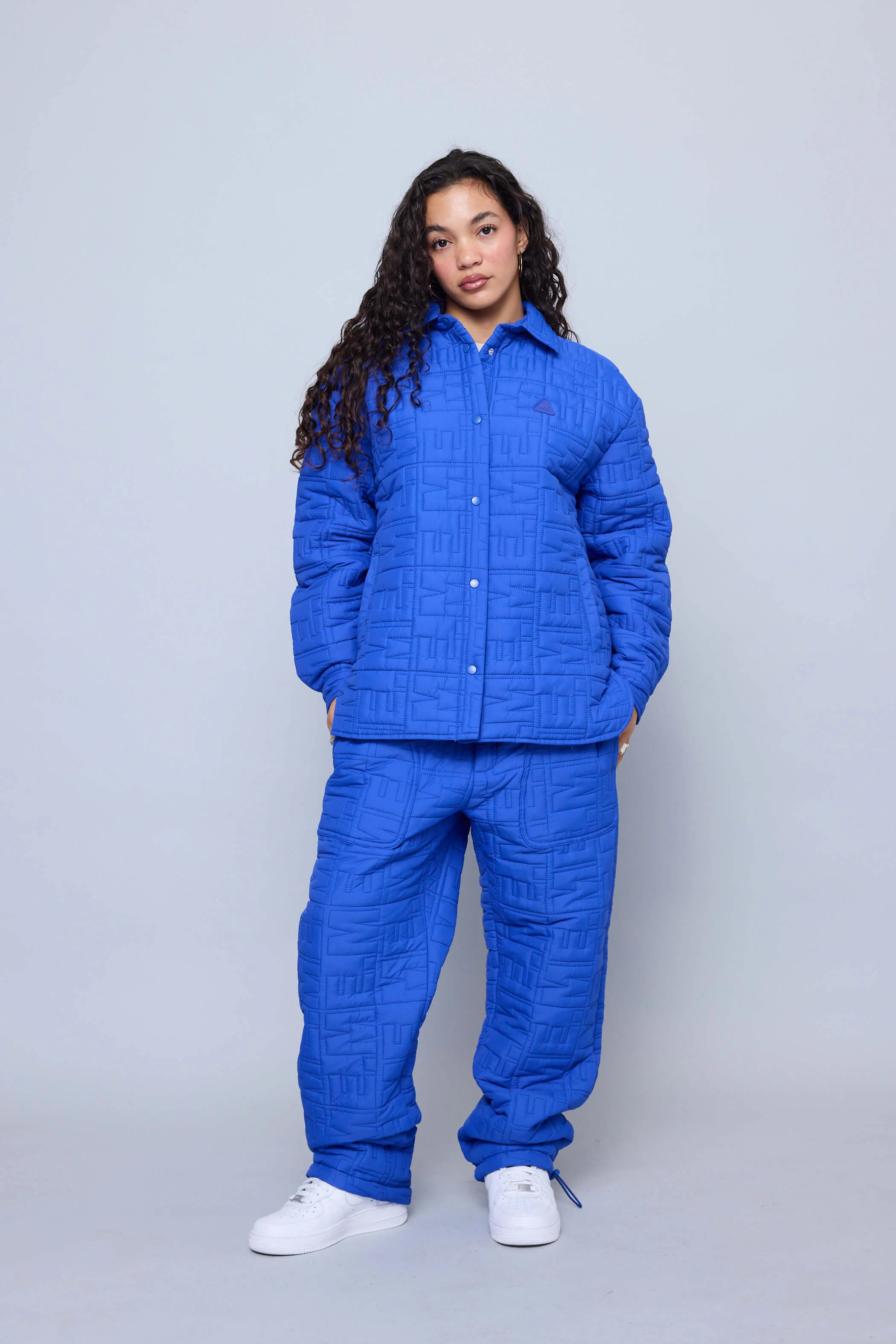 Monogram Quilted Puff Shacket - Cobalt - Image 14