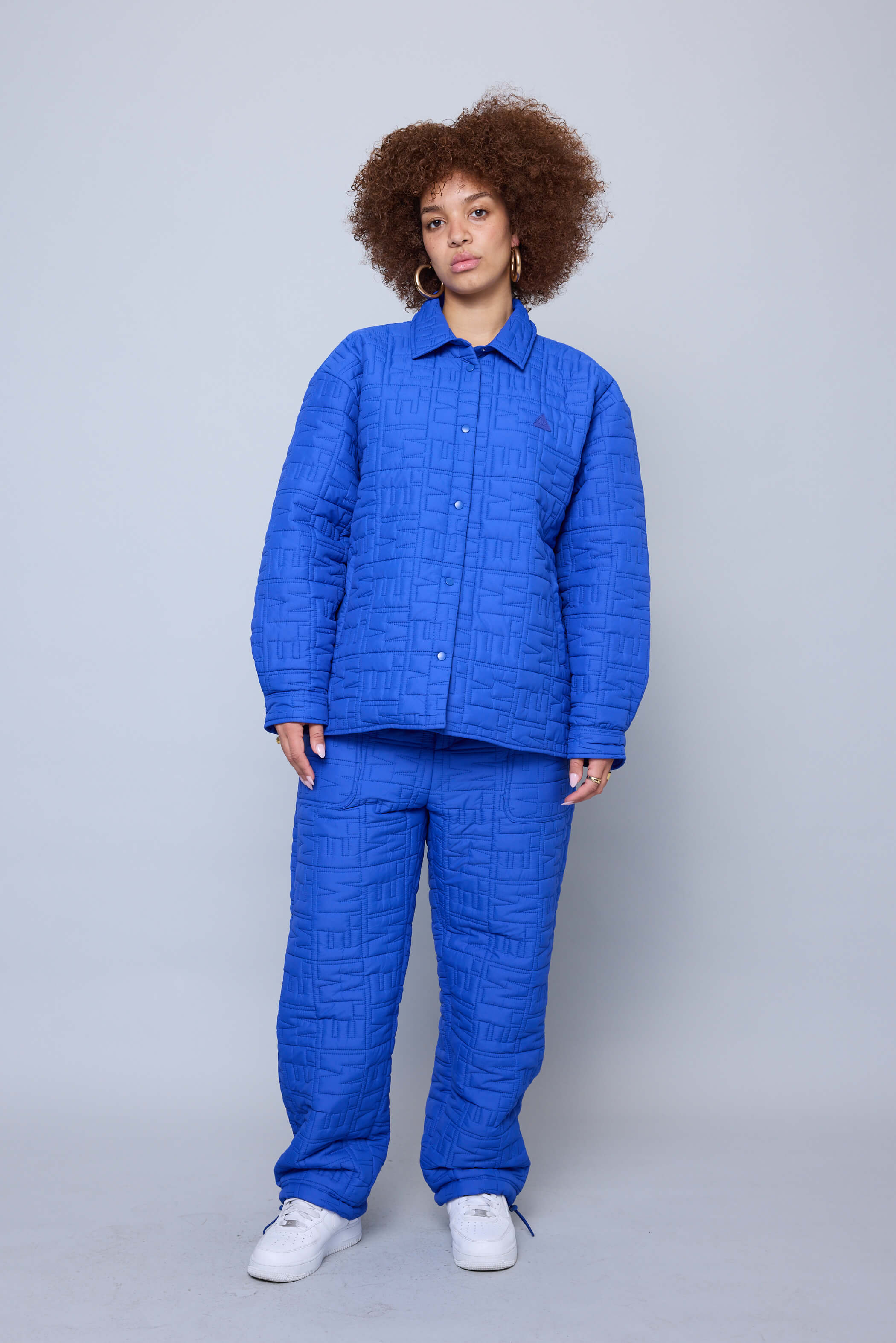Monogram Quilted Puff Shacket - Cobalt - Image 3