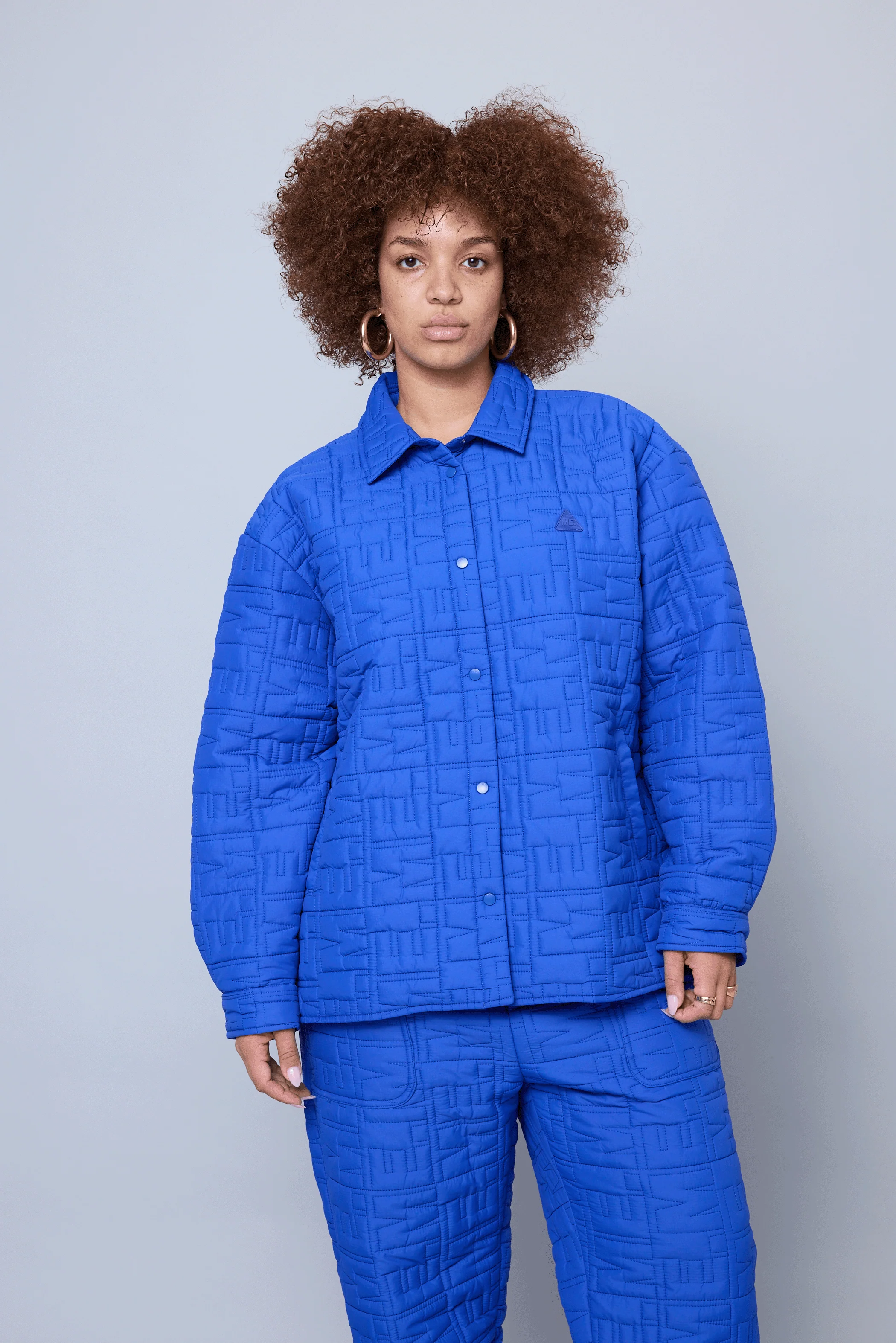Monogram Quilted Puff Shacket - Cobalt - Image 4