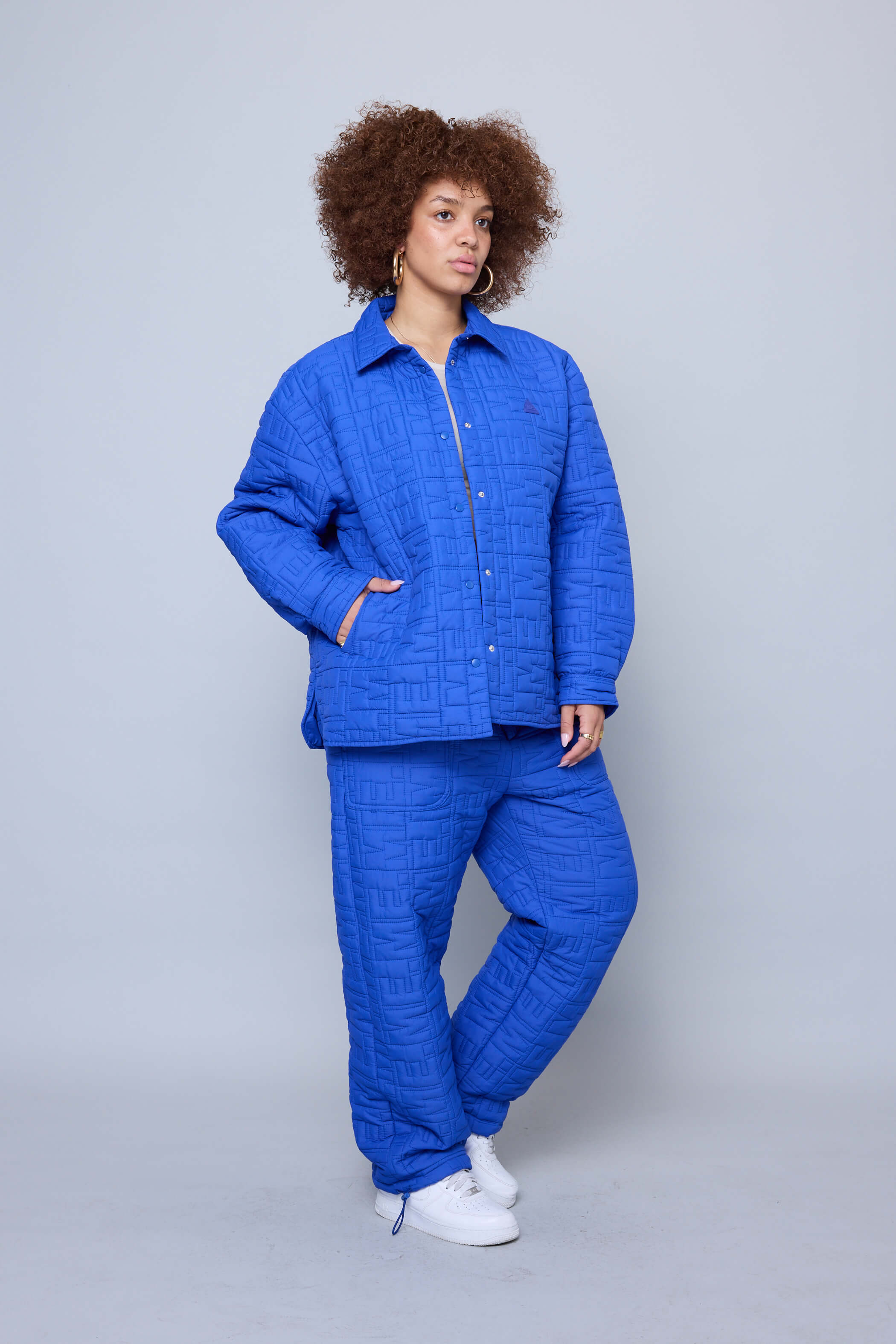 Monogram Quilted Puff Shacket - Cobalt - Image 6