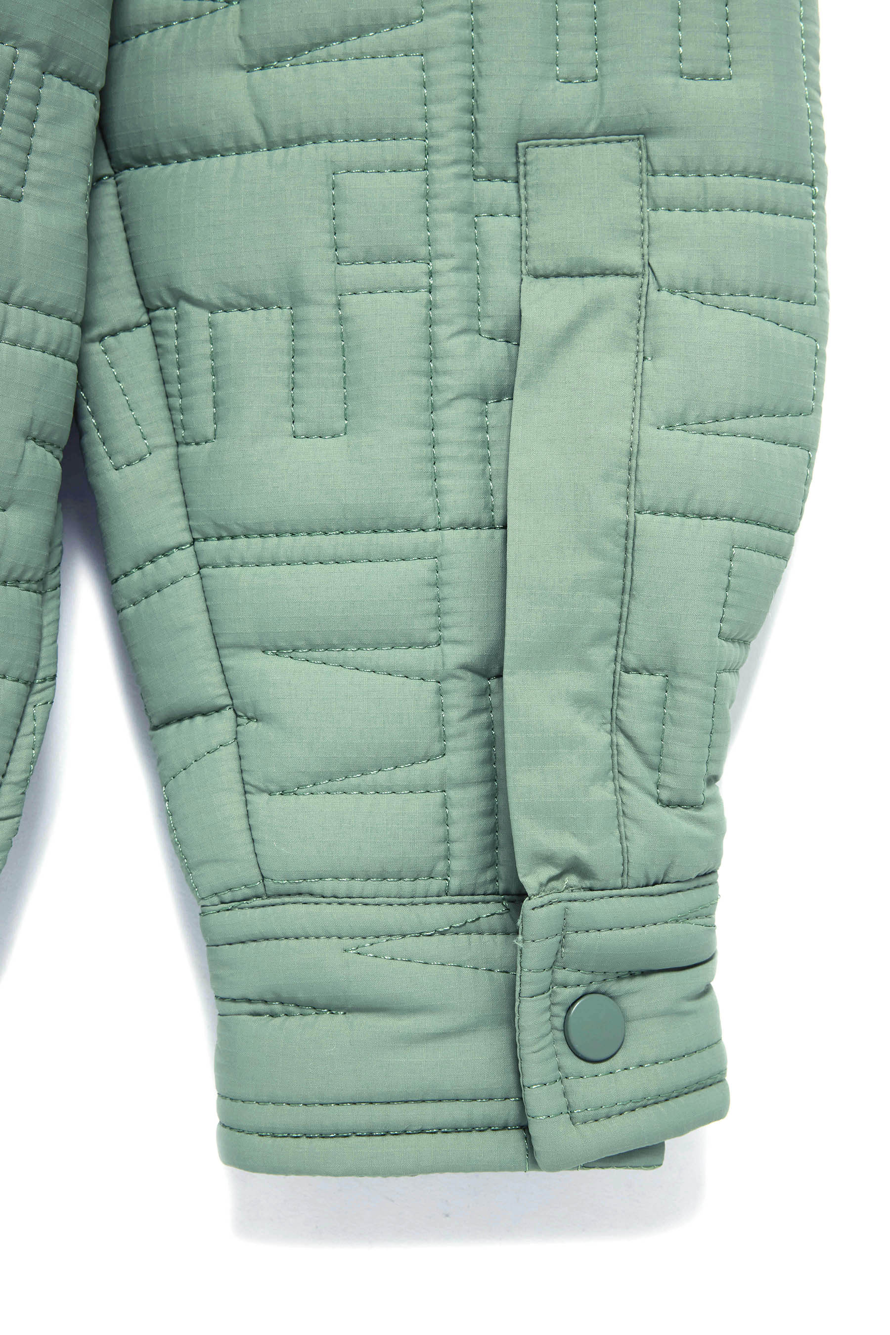 Monogram Quilted Puff Shacket - Sage - Image 16