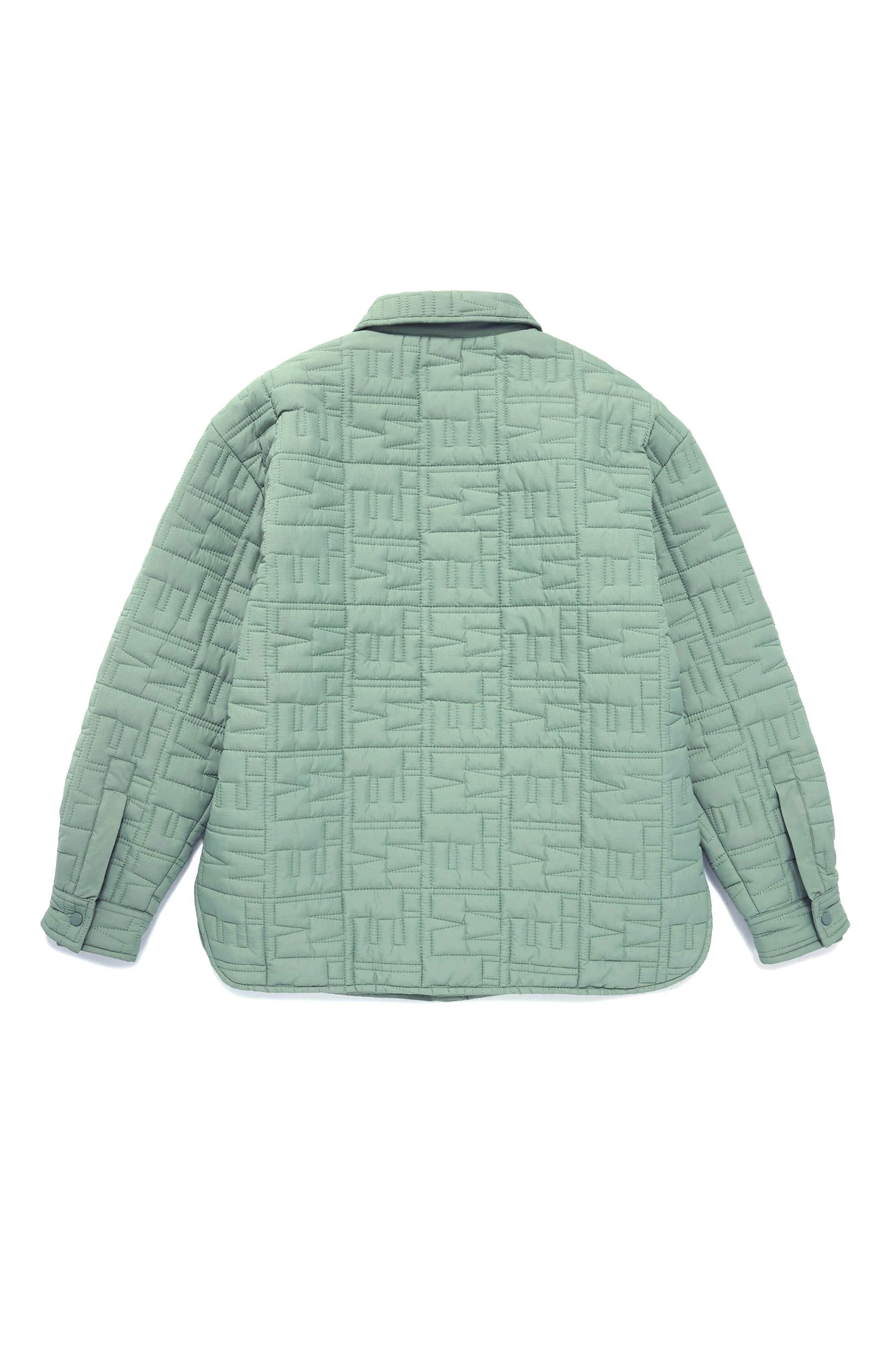 Monogram Quilted Puff Shacket - Sage - Image 17