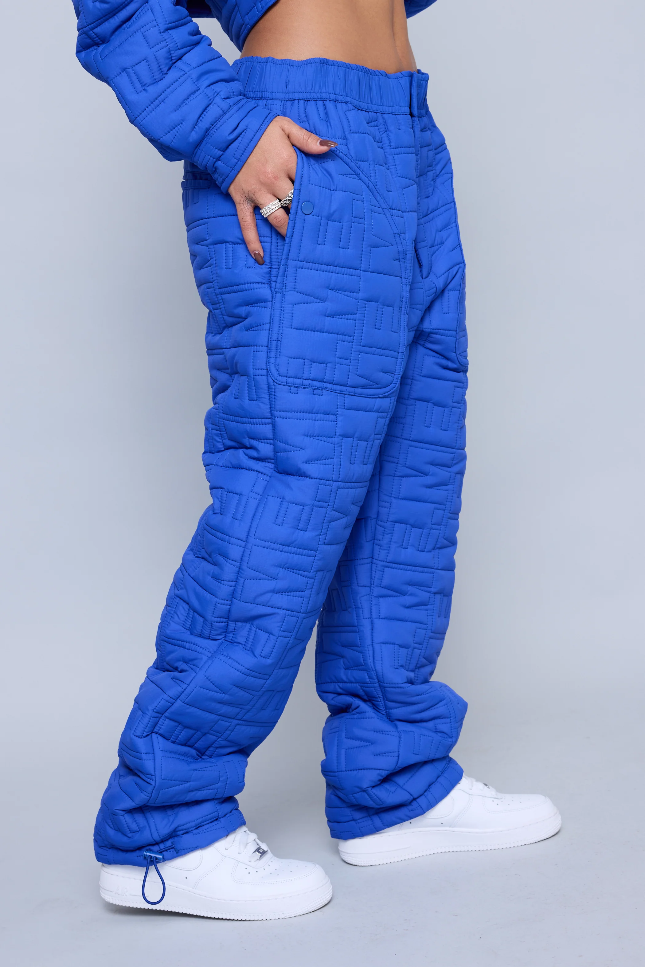 Monogram Quilted Puff Tech Pant - Cobalt - Image 10
