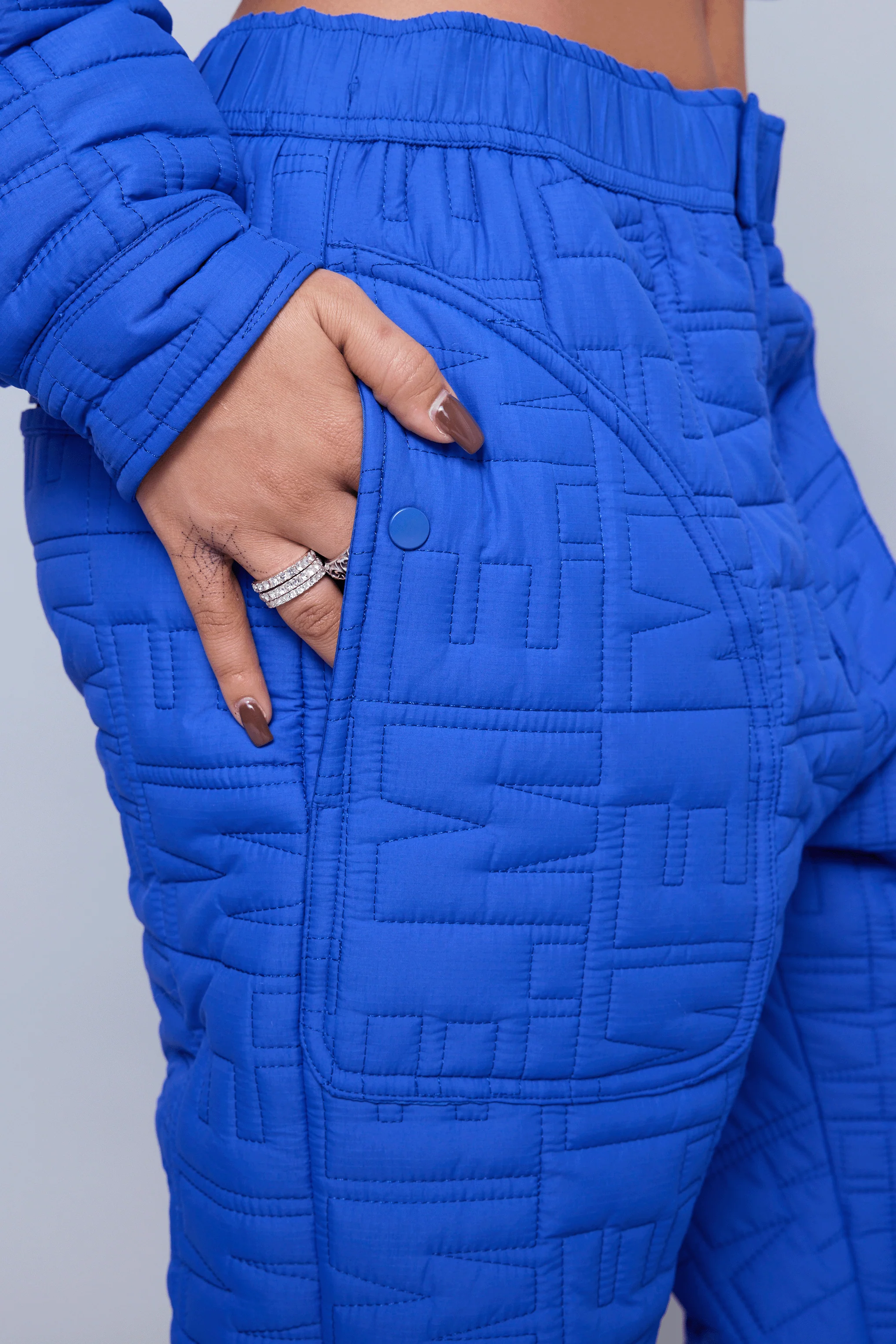 Monogram Quilted Puff Tech Pant - Cobalt - Image 12