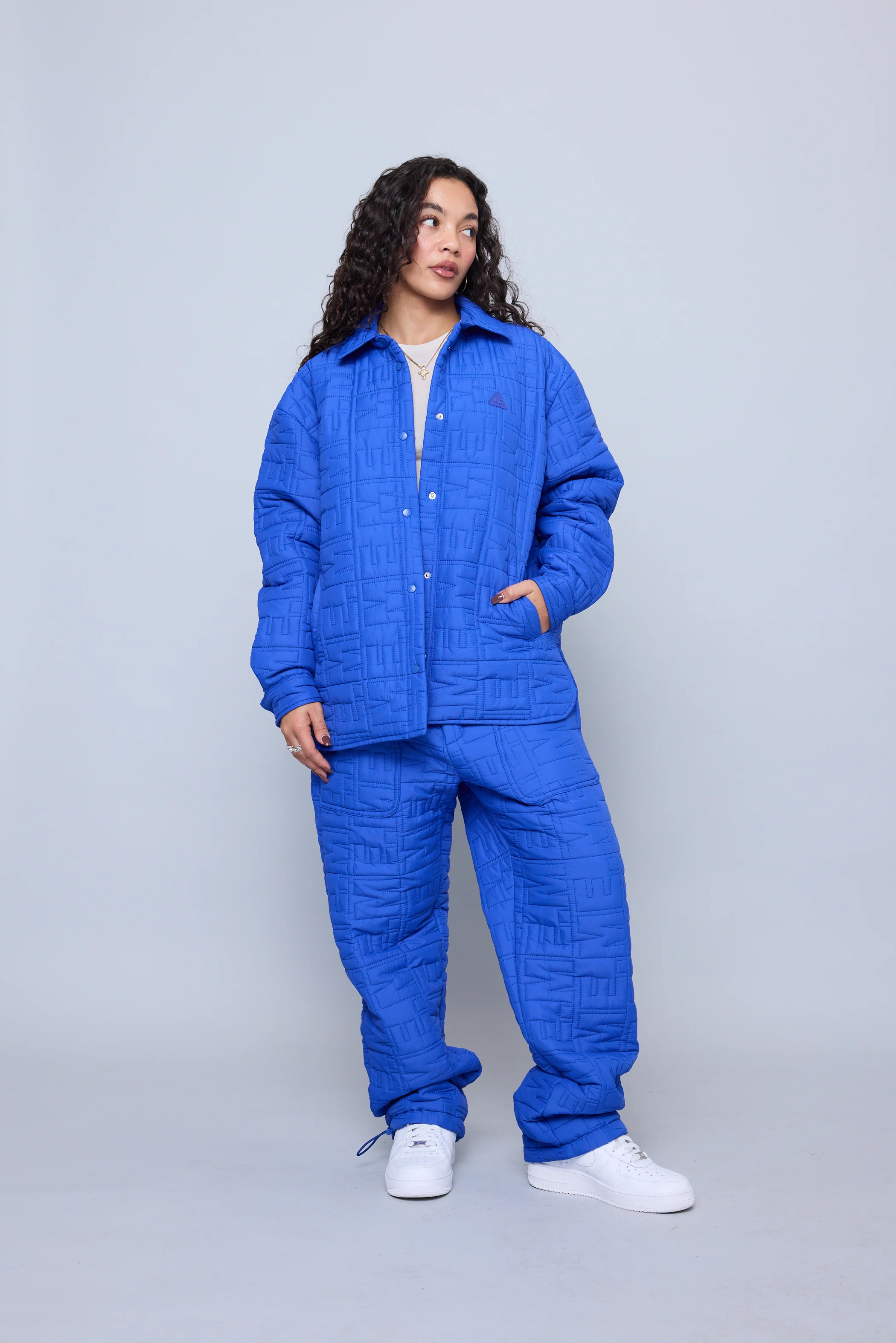 Monogram Quilted Puff Tech Pant - Cobalt - Image 8