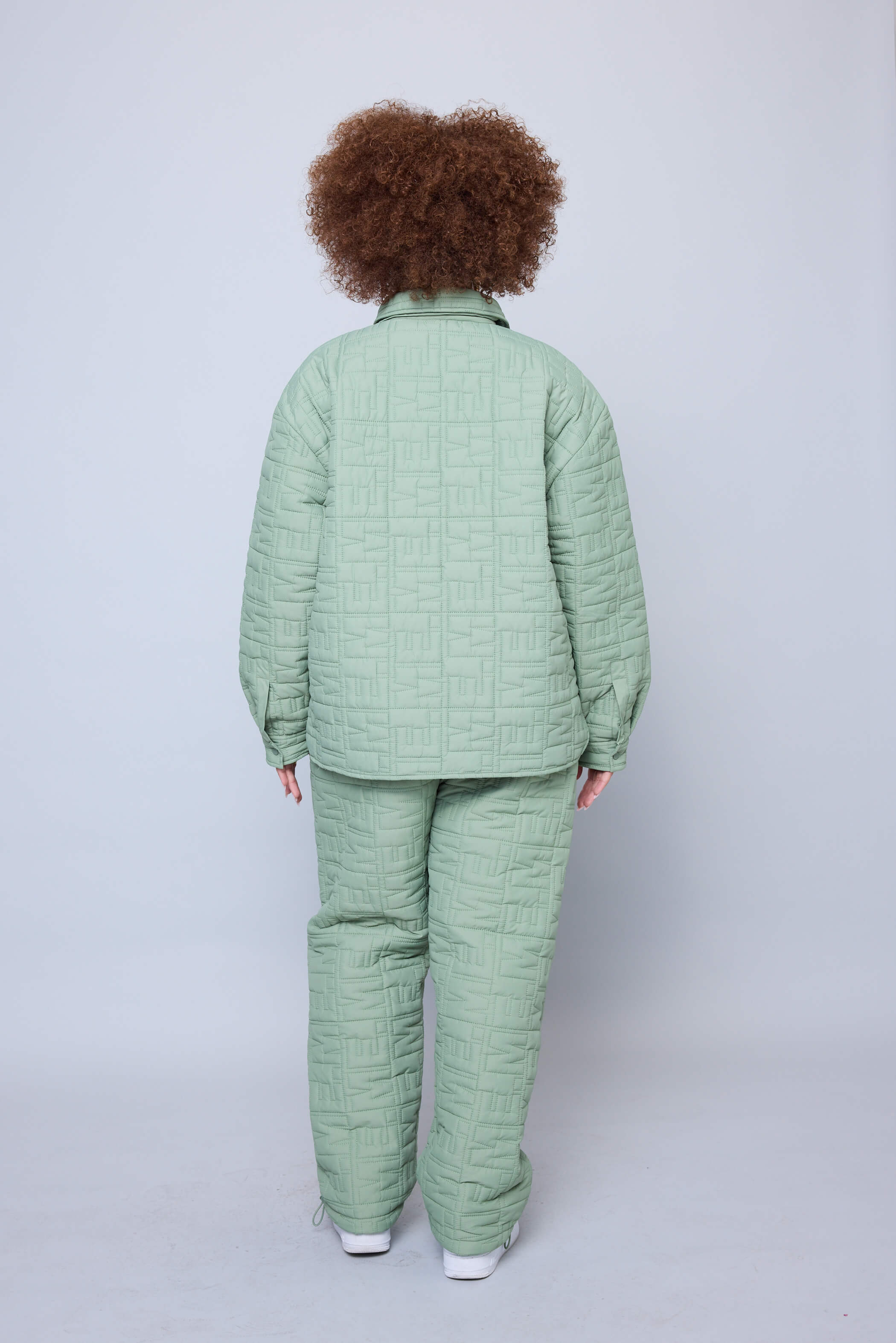 Monogram Quilted Puff Tech Pant - Sage - Image 10