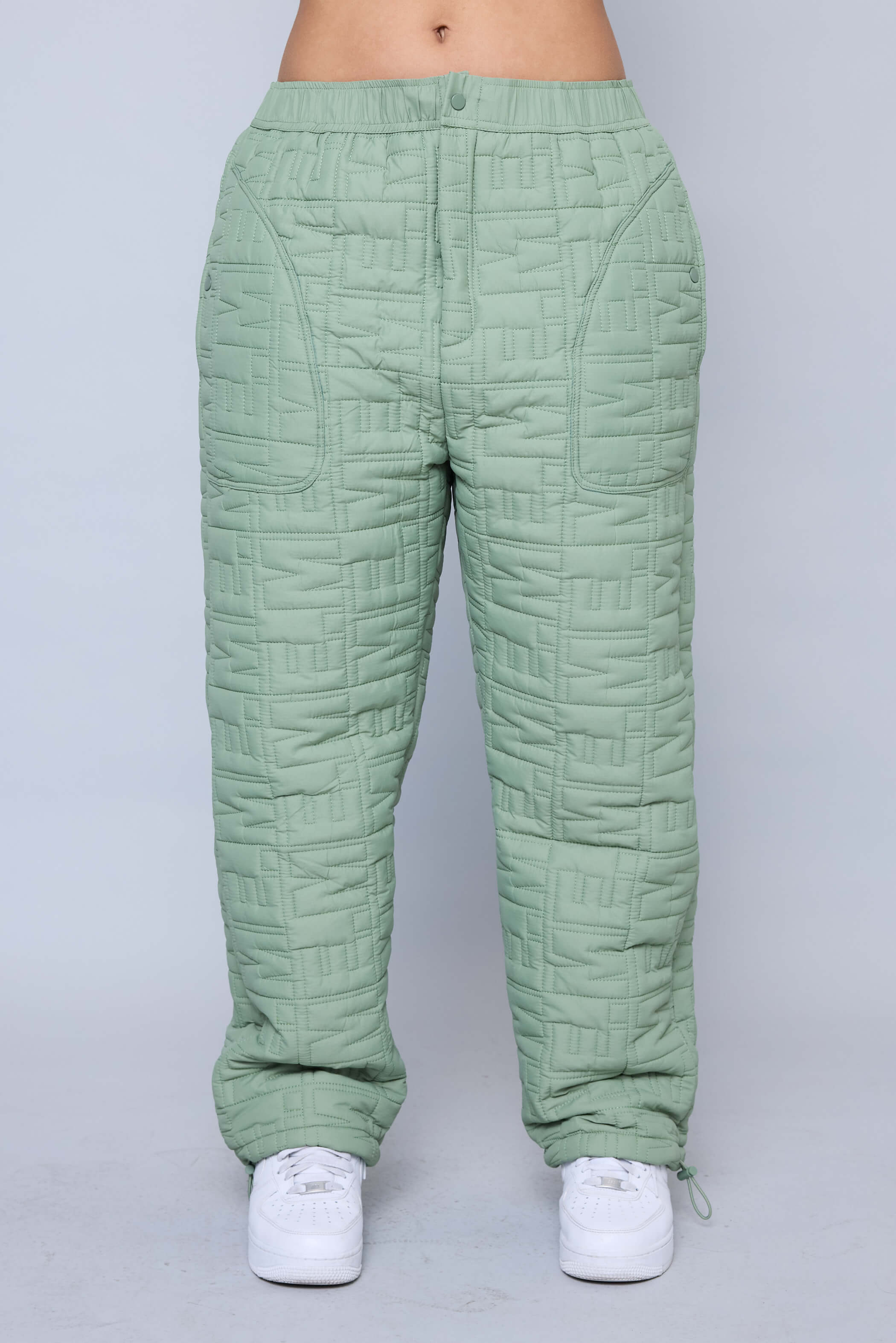 Monogram Quilted Puff Tech Pant - Sage - Image 7