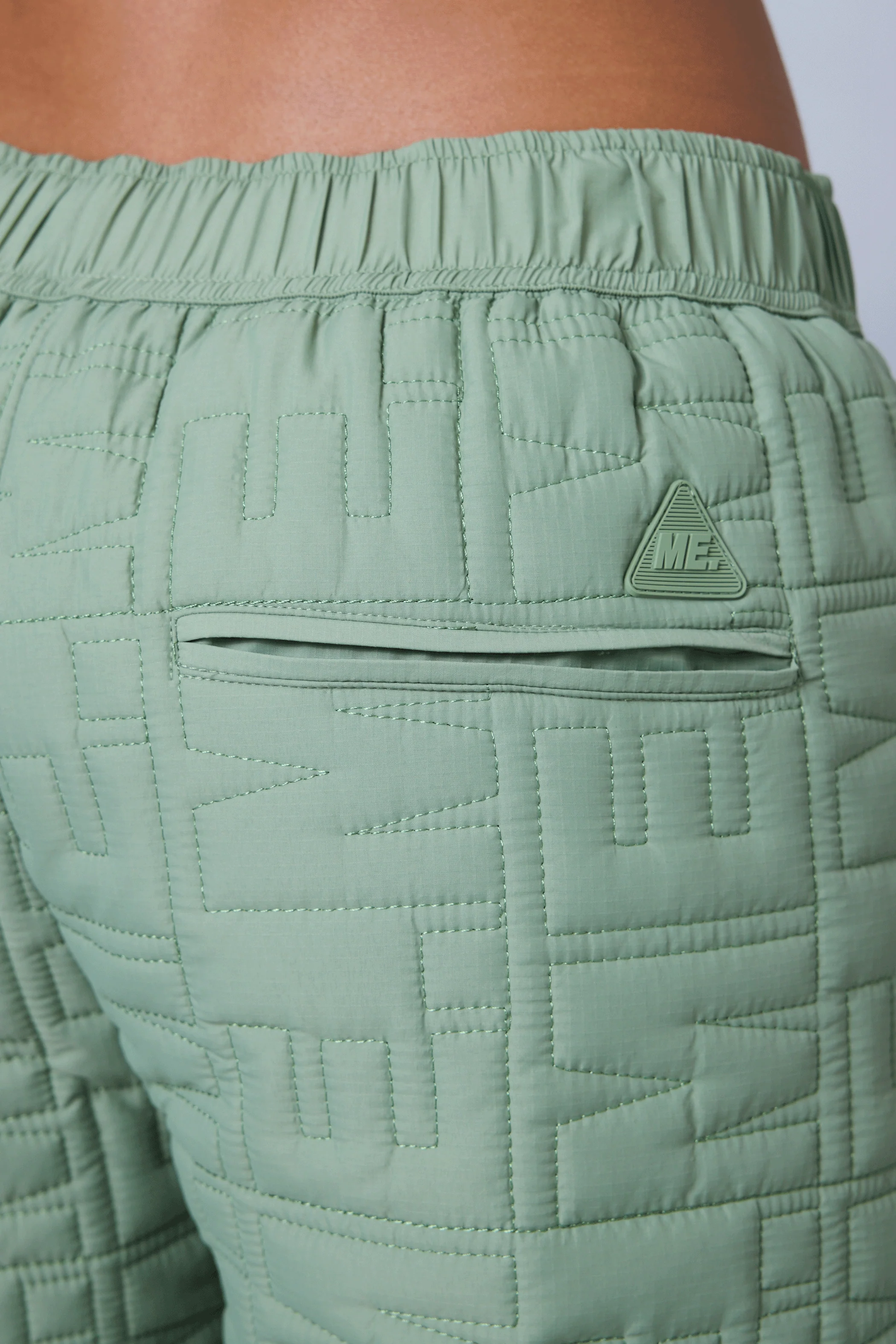 Monogram Quilted Puff Tech Pant - Sage - Image 8