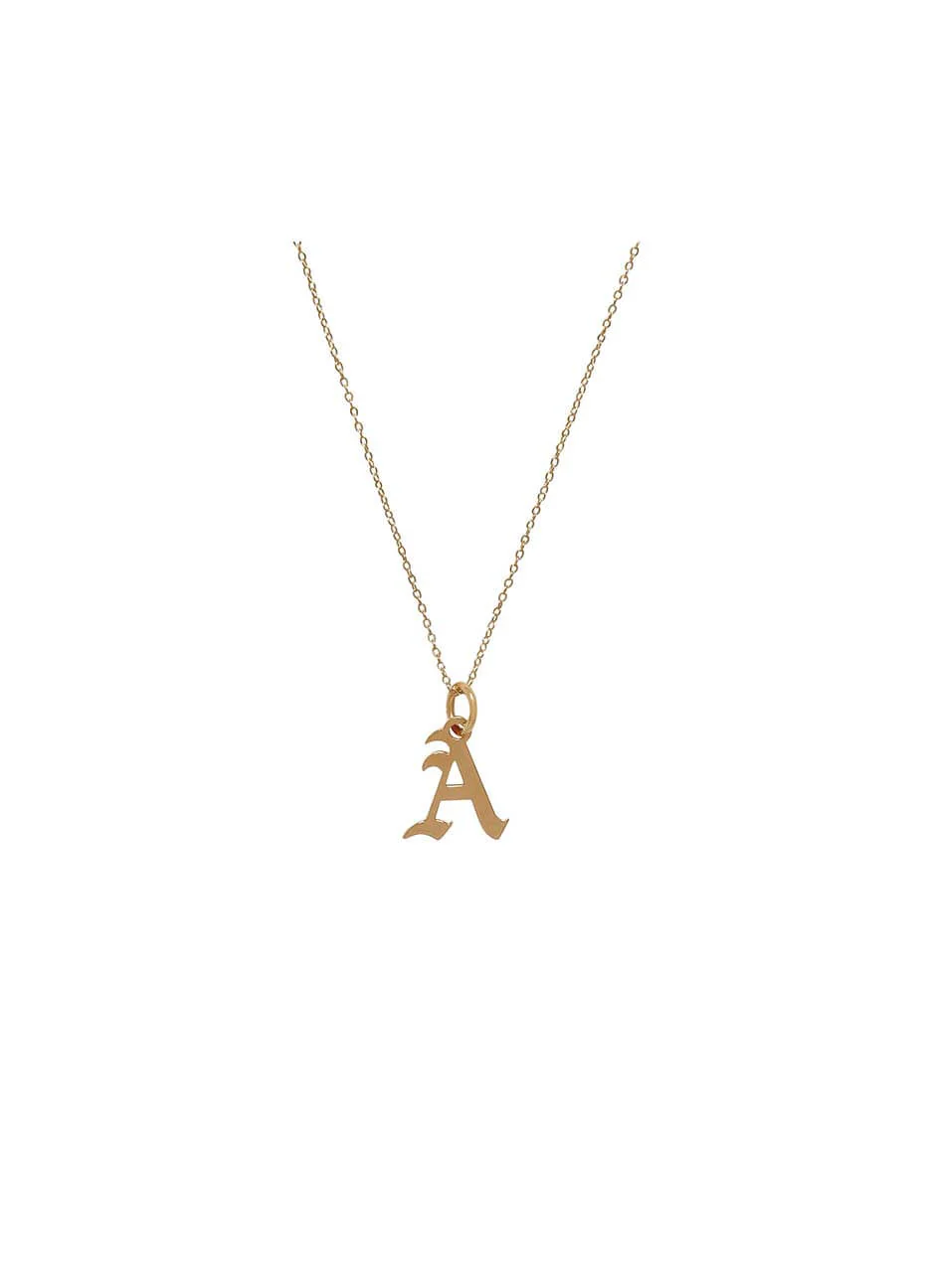Initial Necklace Gold Plated