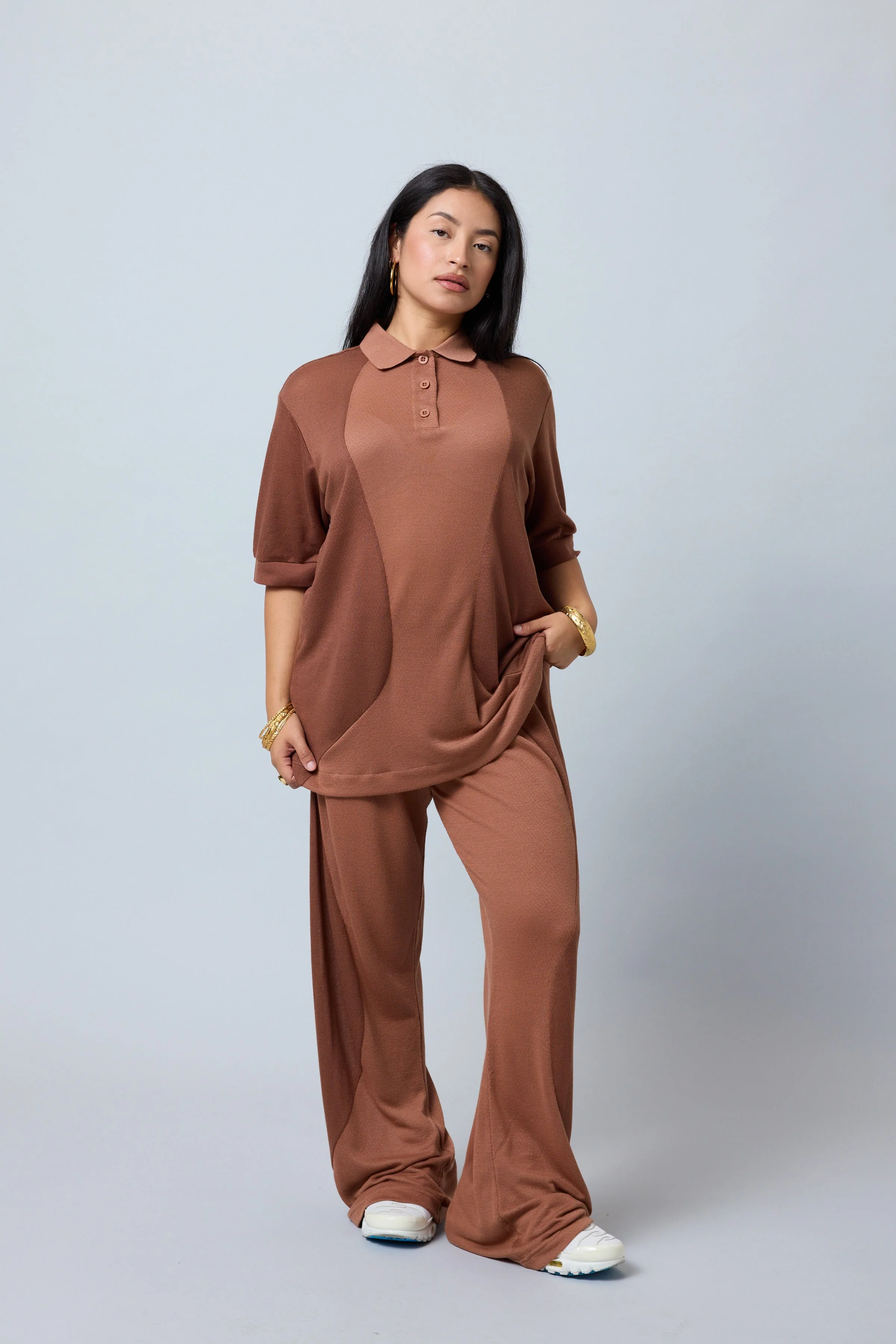 Out of Office Knit Pant - Coffee - Image 3