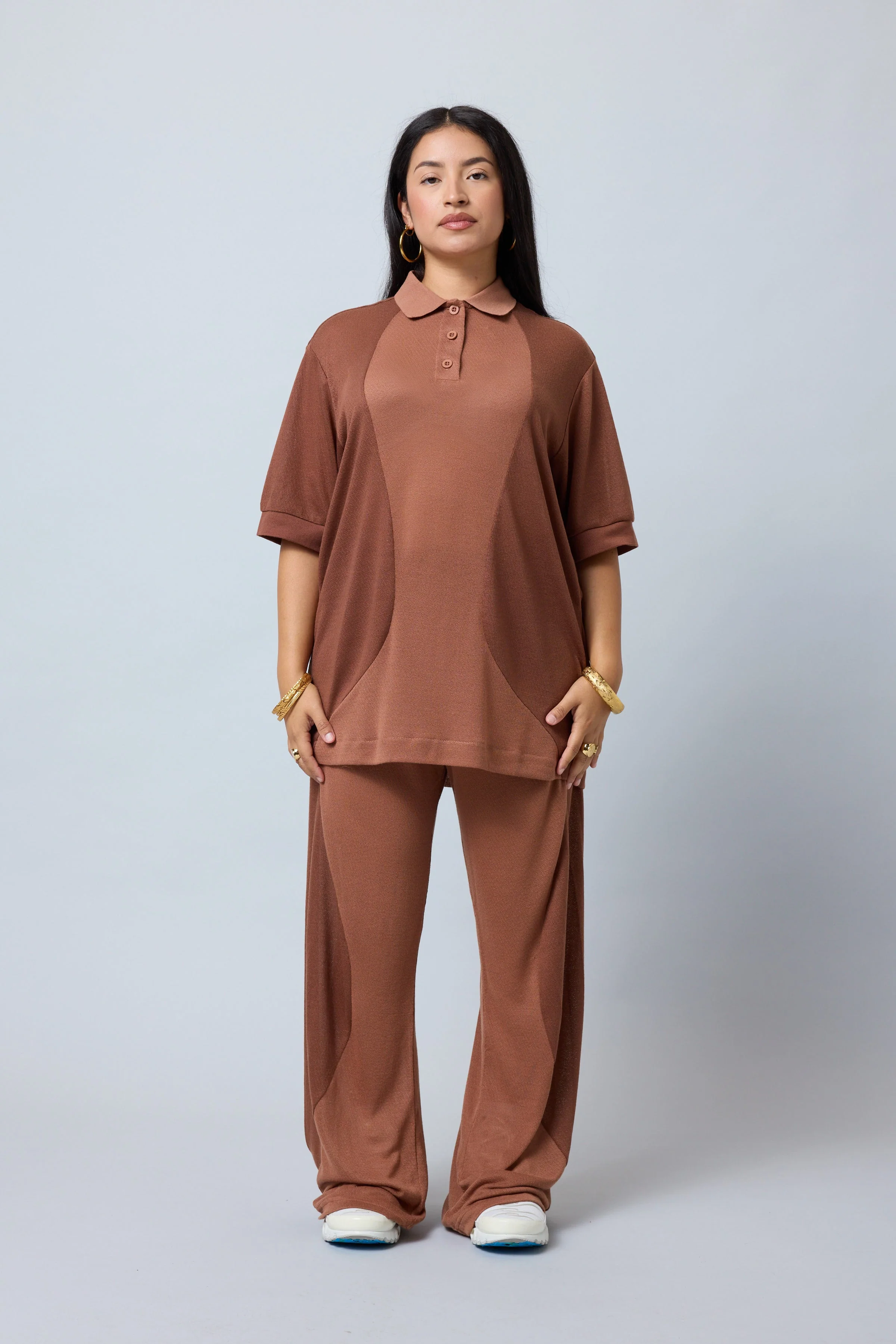 Out of Office Knit Polo - Coffee - Image 3