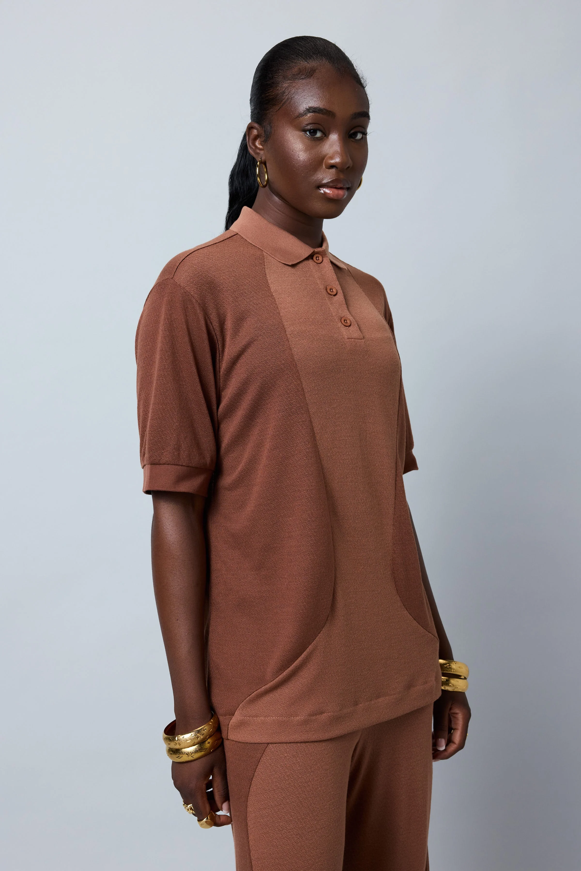 Out of Office Knit Polo - Coffee - Image 7