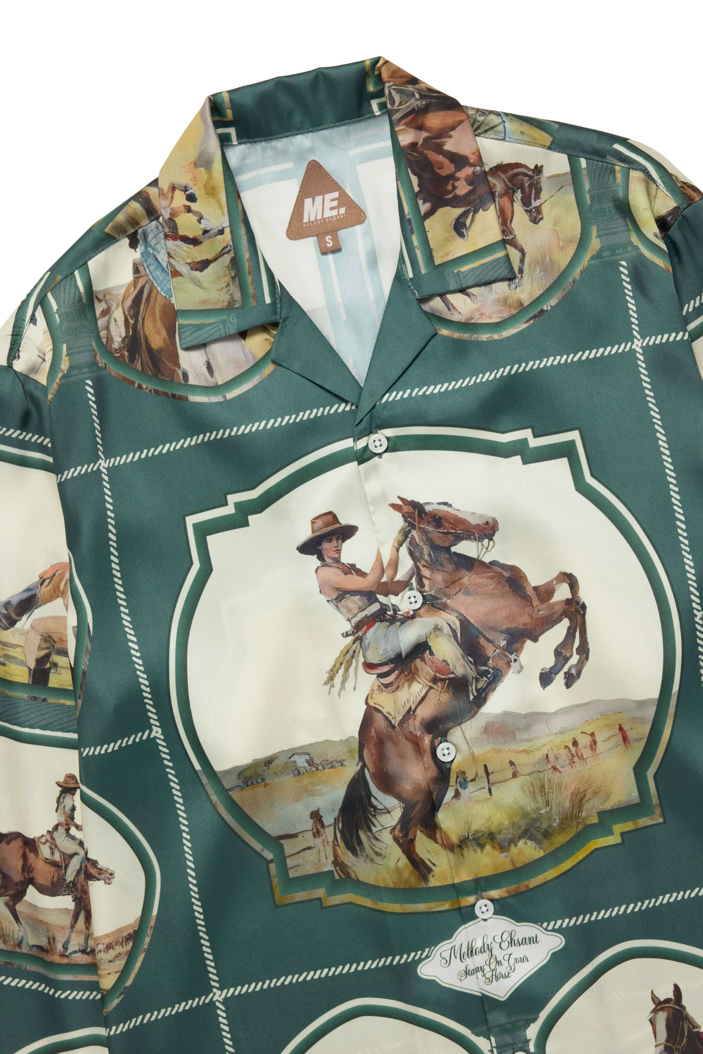 Silky Cowgirl Button Up - Moss - Image 8