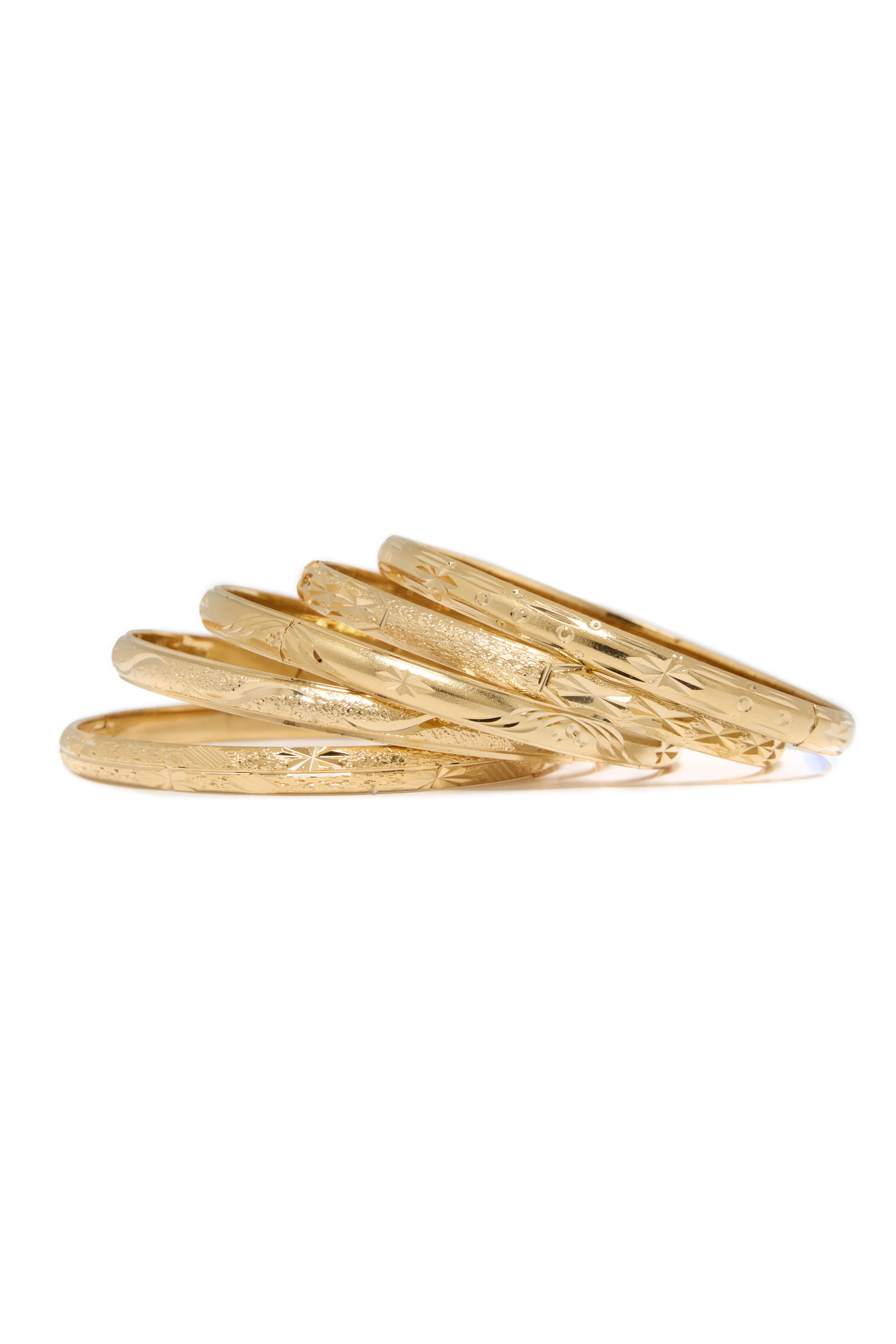 Thin Diamond Cut Bangle 3-Pack - Image 4