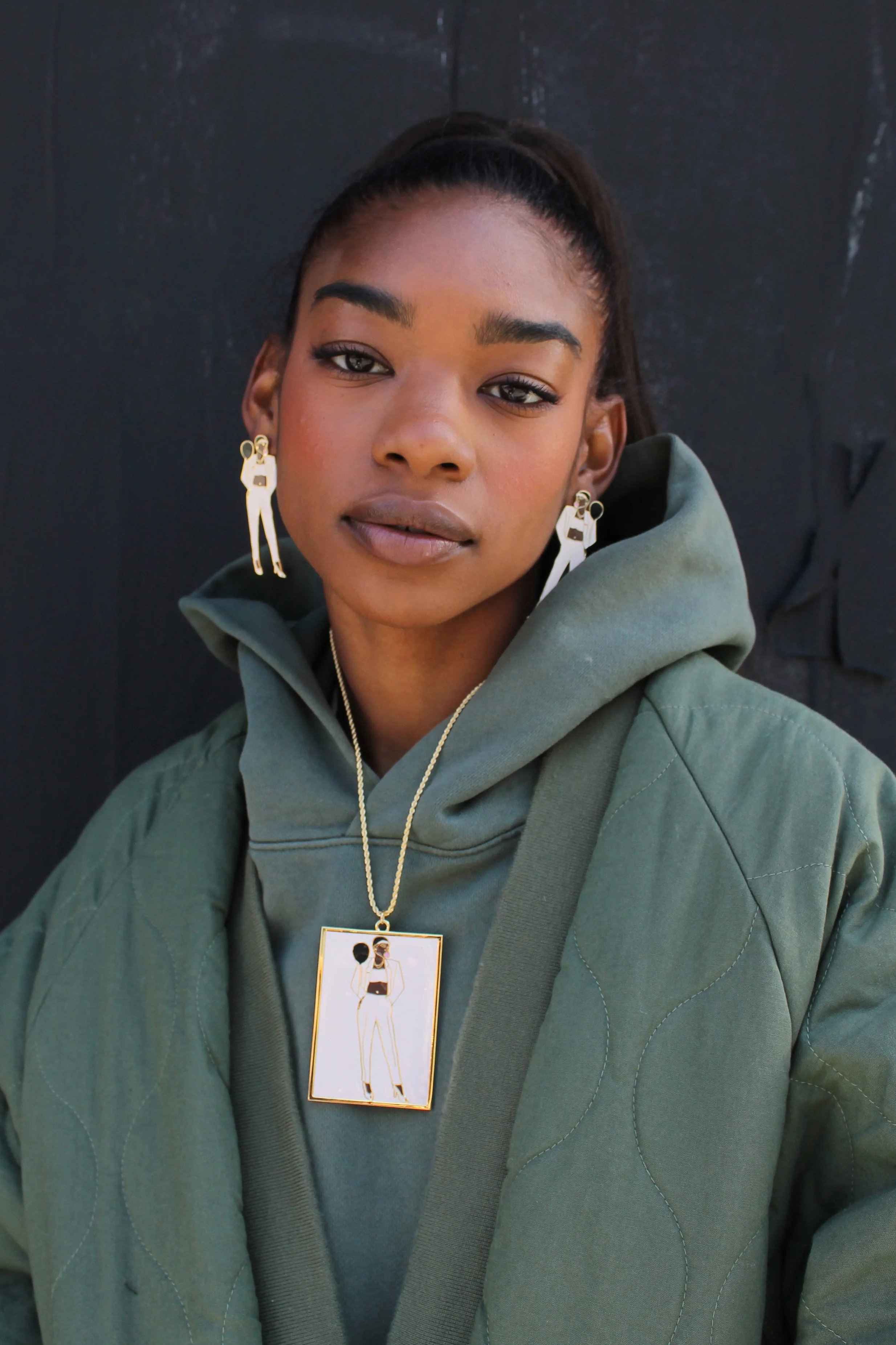 ME. x Barkley L. Hendricks Victory at 23 Silhouette Earrings - Image 2