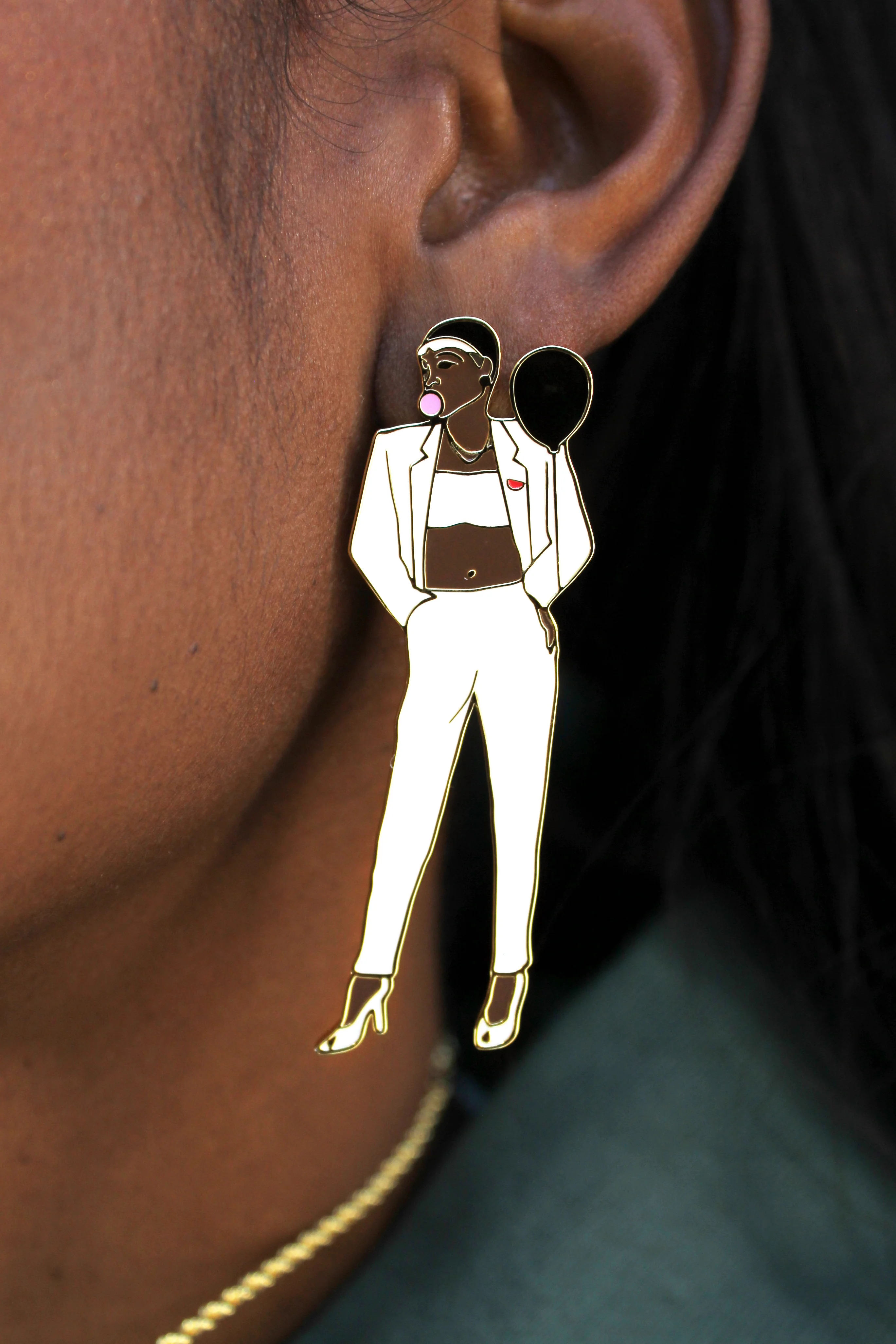 ME. x Barkley L. Hendricks Victory at 23 Silhouette Earrings - Image 3